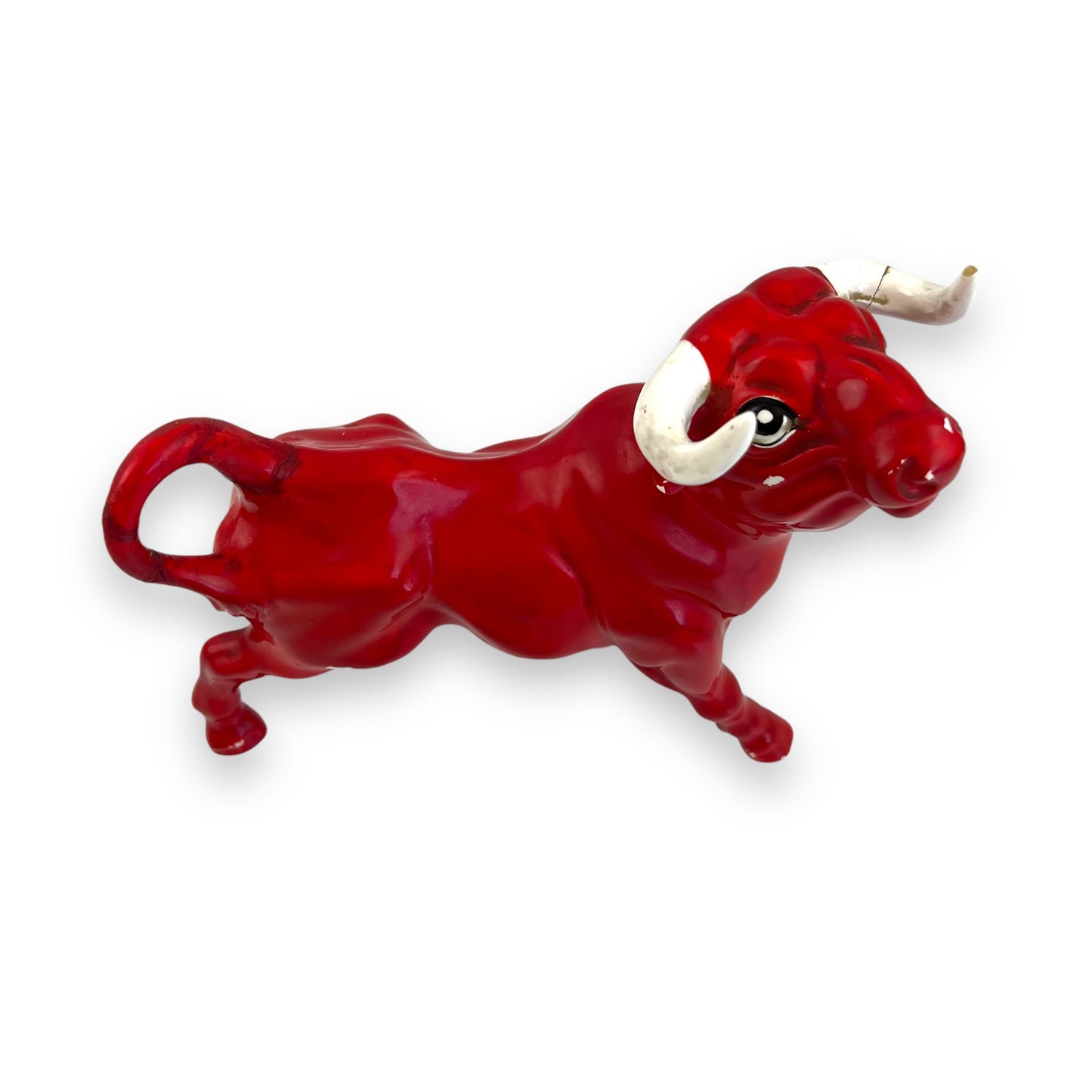 Red Ceramic Bull Figurine – Mid-Century Decorative Collectible