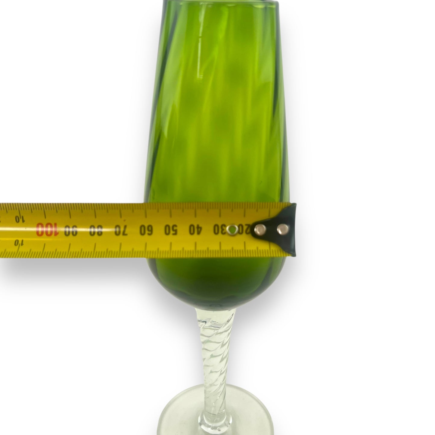 Empoli Green Art Glass Vase with Twisted Stem