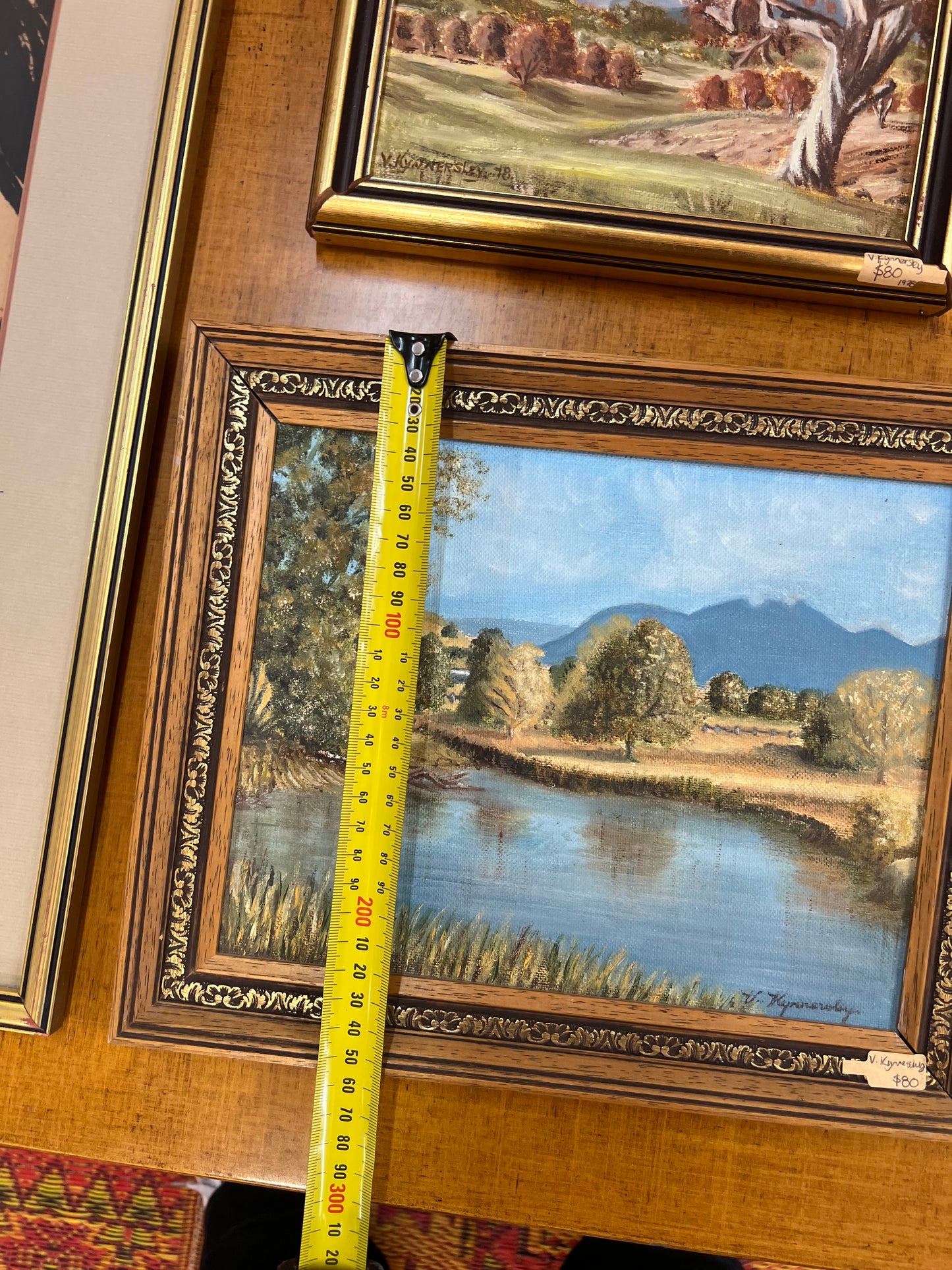 Australian River Landscape Oil Painting – Signed V. Kynnersley