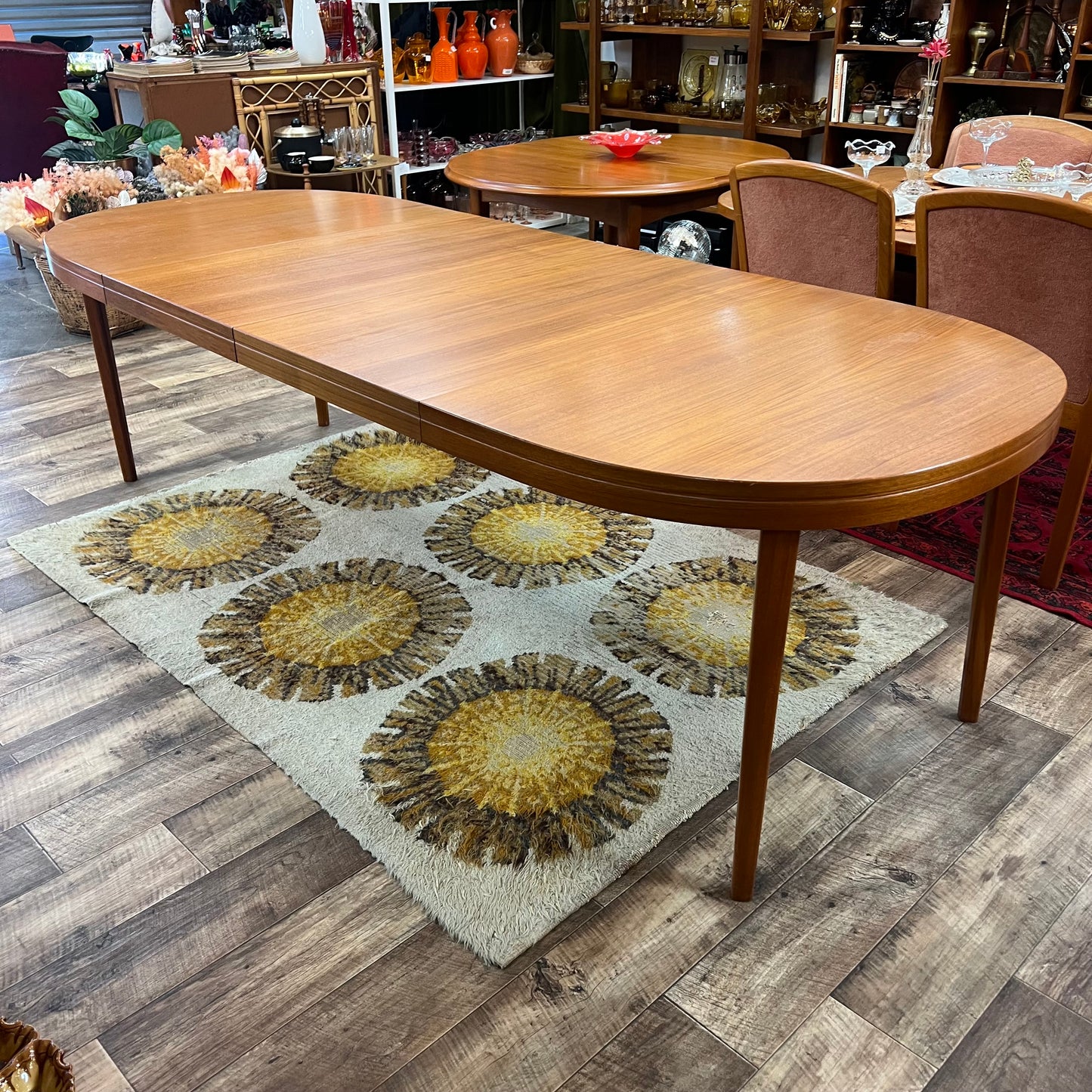 Mid-Century Swedish Teak Extension Dining Table by Skaraborgs Möbelindustri, Tibro