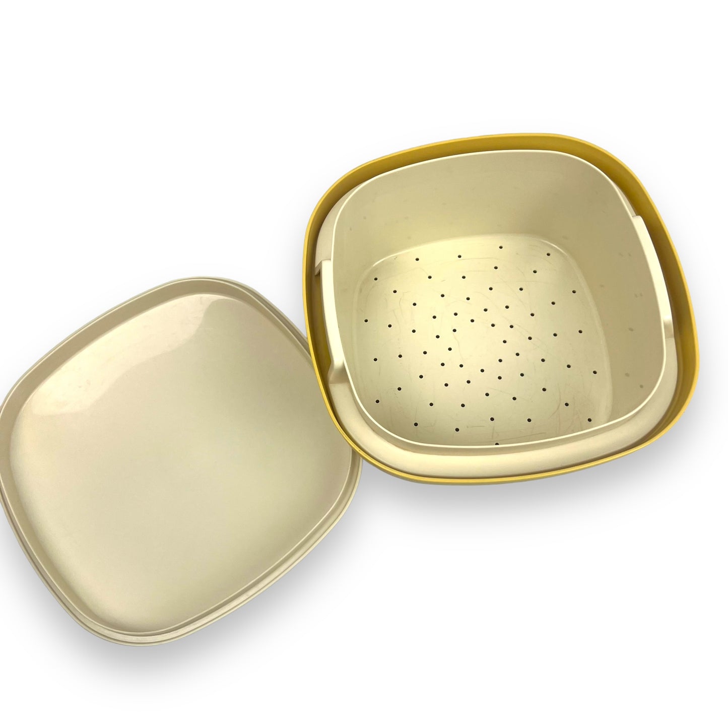 Tupperware Harvest Gold Microwave steamer container