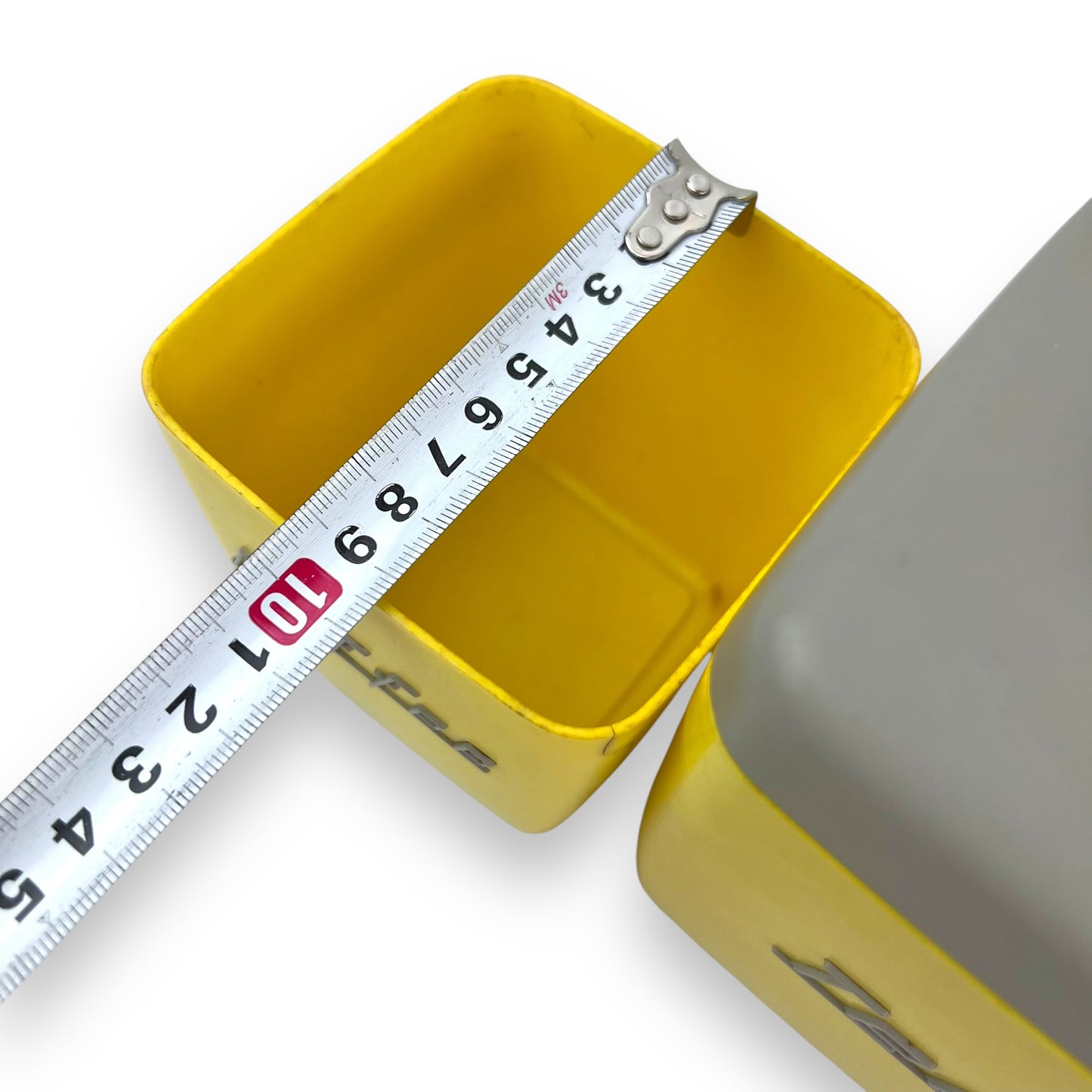 Yellow & Grey 1950s Plastic Nallyware Canister Set of 5 - Coffee, Tea, Rice, Sugar, Flour - Retro Kitchen Storage