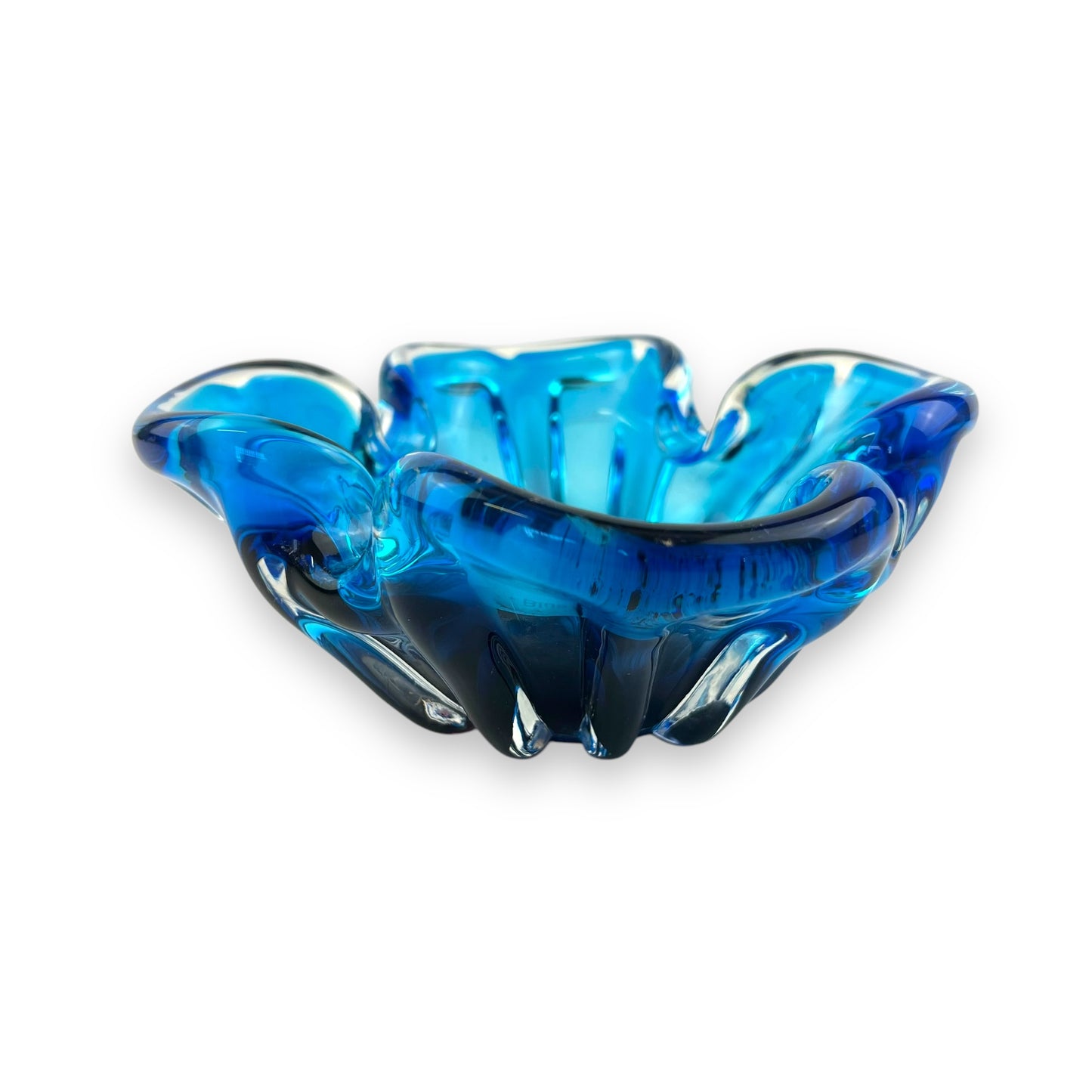 Blue Art Glass Dish
