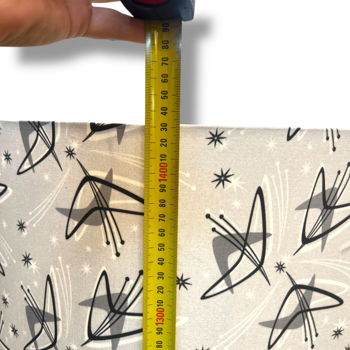 Atomic Floor Lamp with Built-In Table & Atomic Print Shade