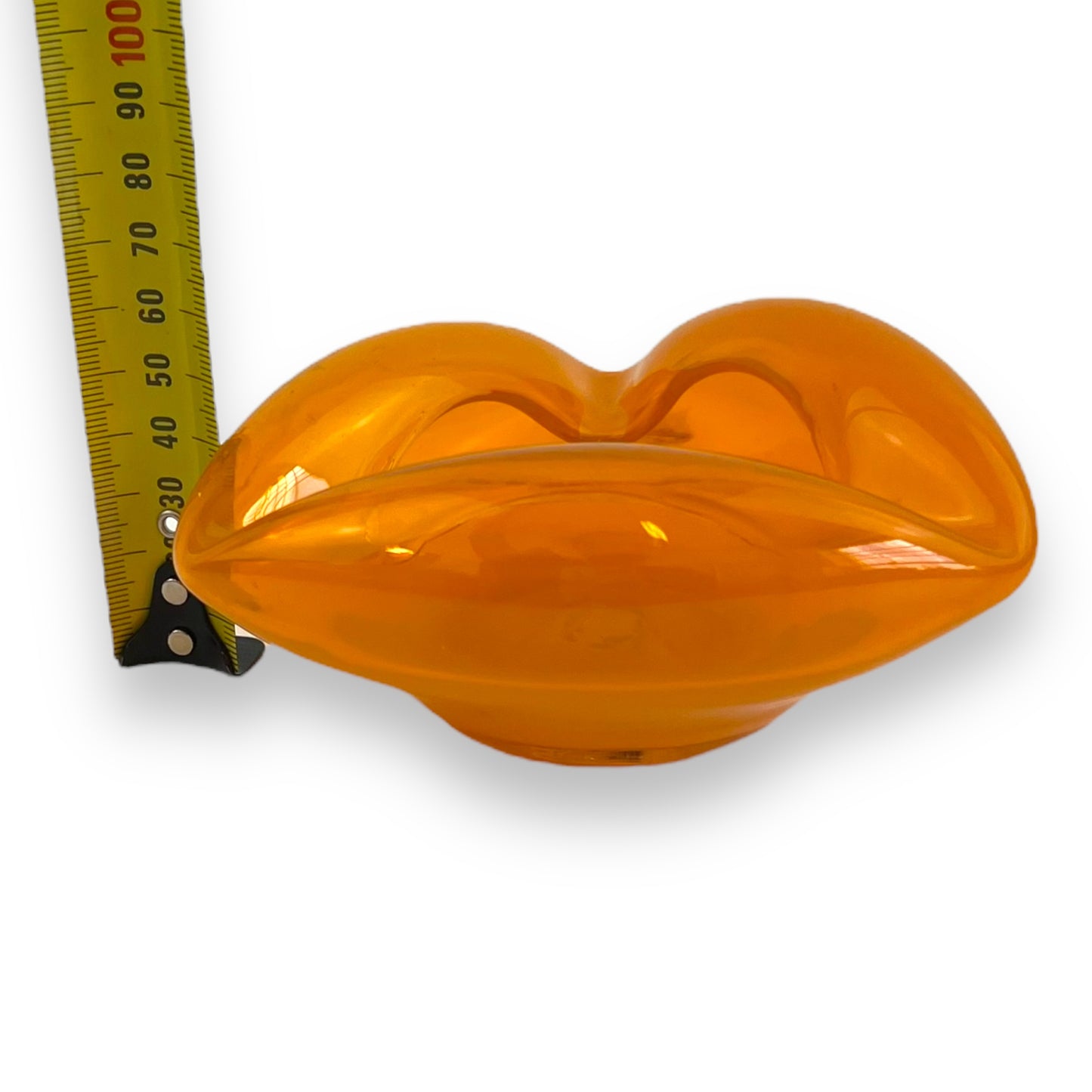 Bright Orange Art Glass Triangular Ashtray