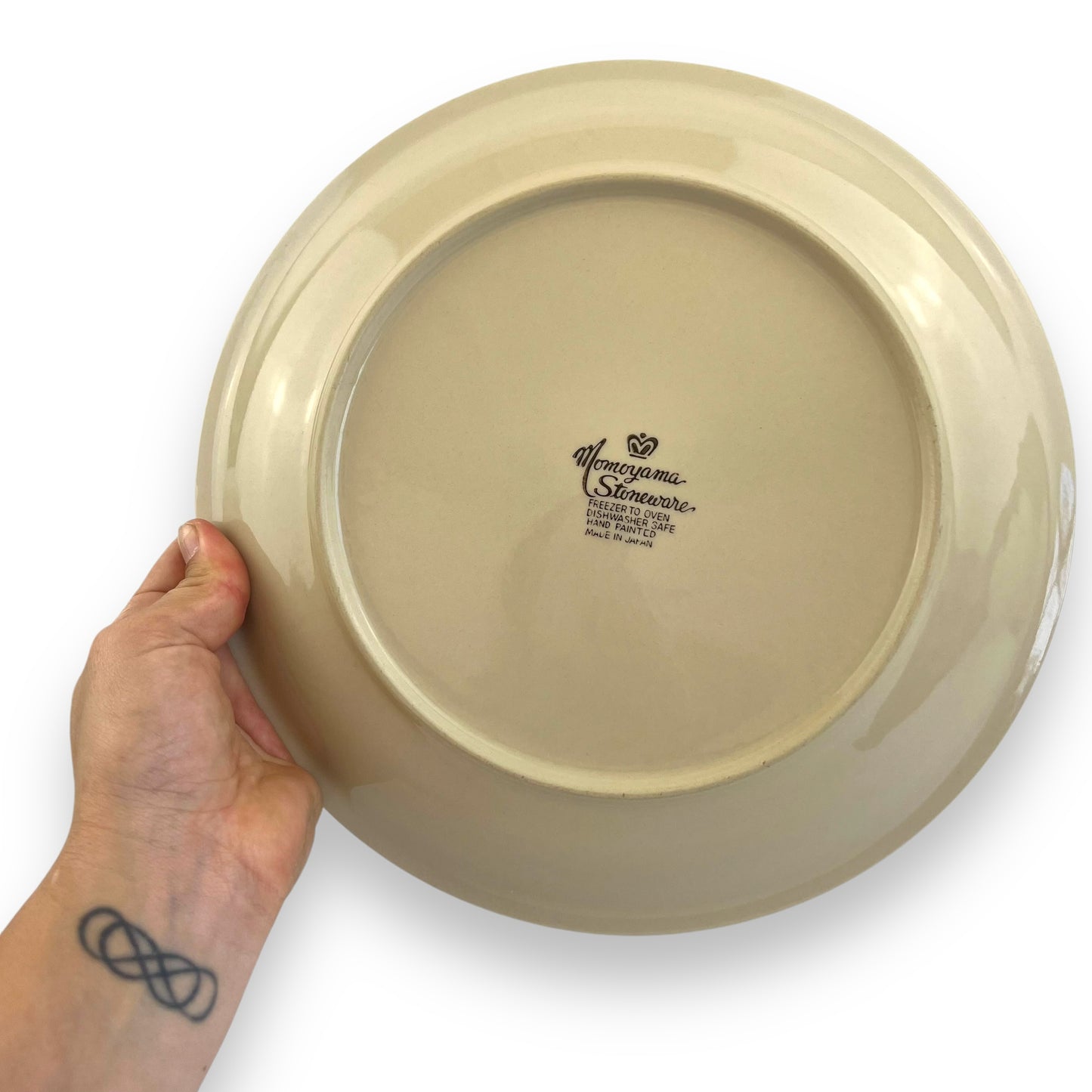 Momoyama Stoneware Plate | Apple & Blossom Design | 27cm Serving Plate