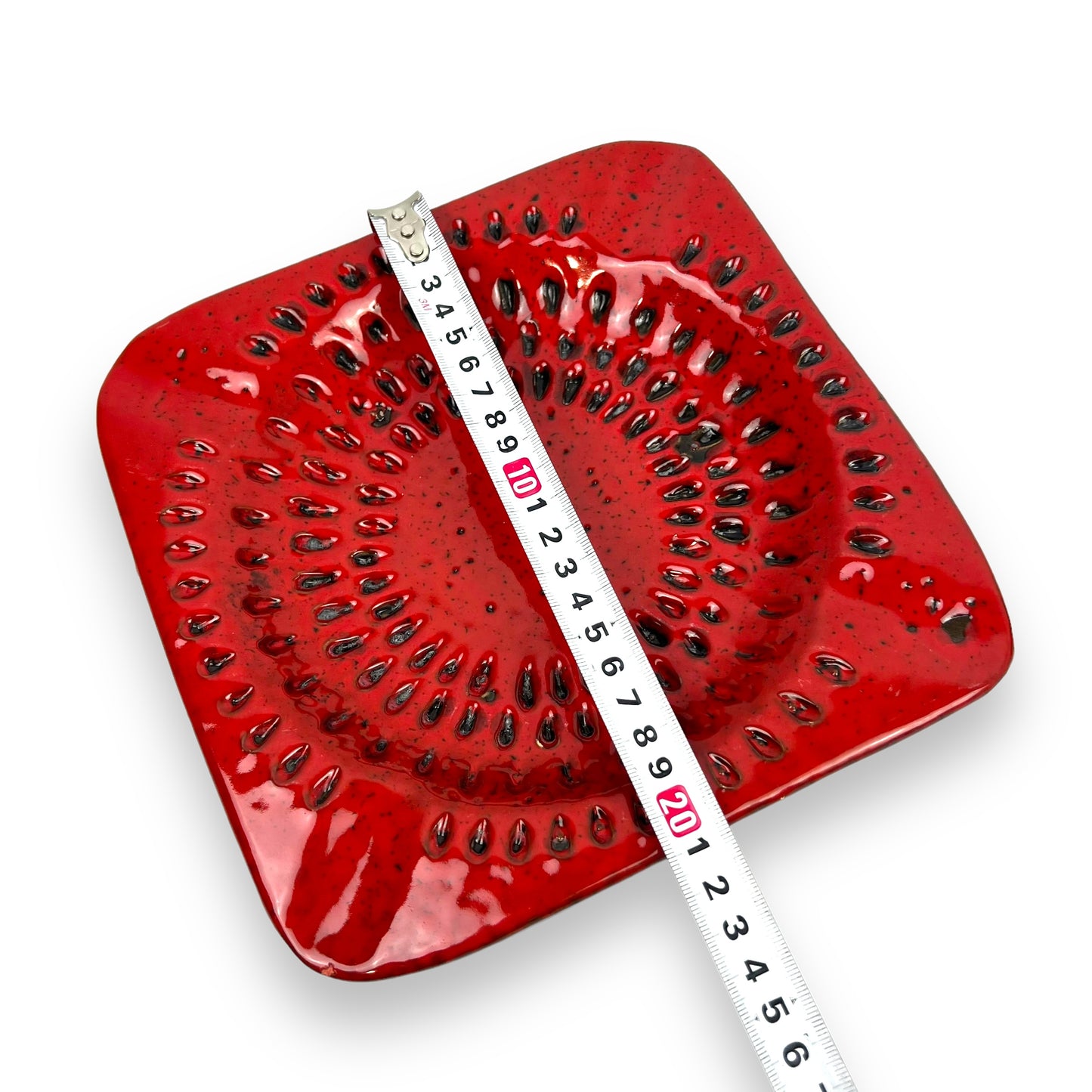 Retro Italian Ceramic Red & Black Ashtray
