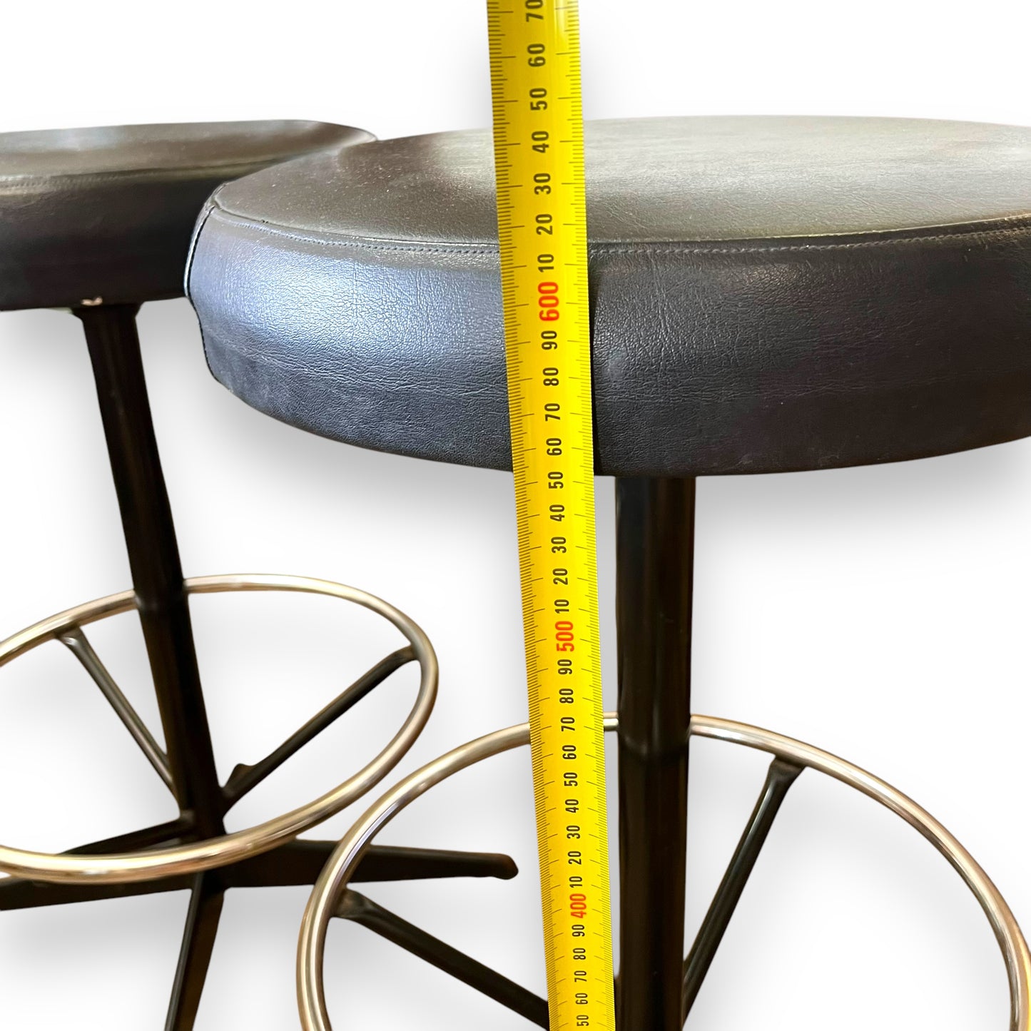 Black Vinyl Bar Stool set of 2