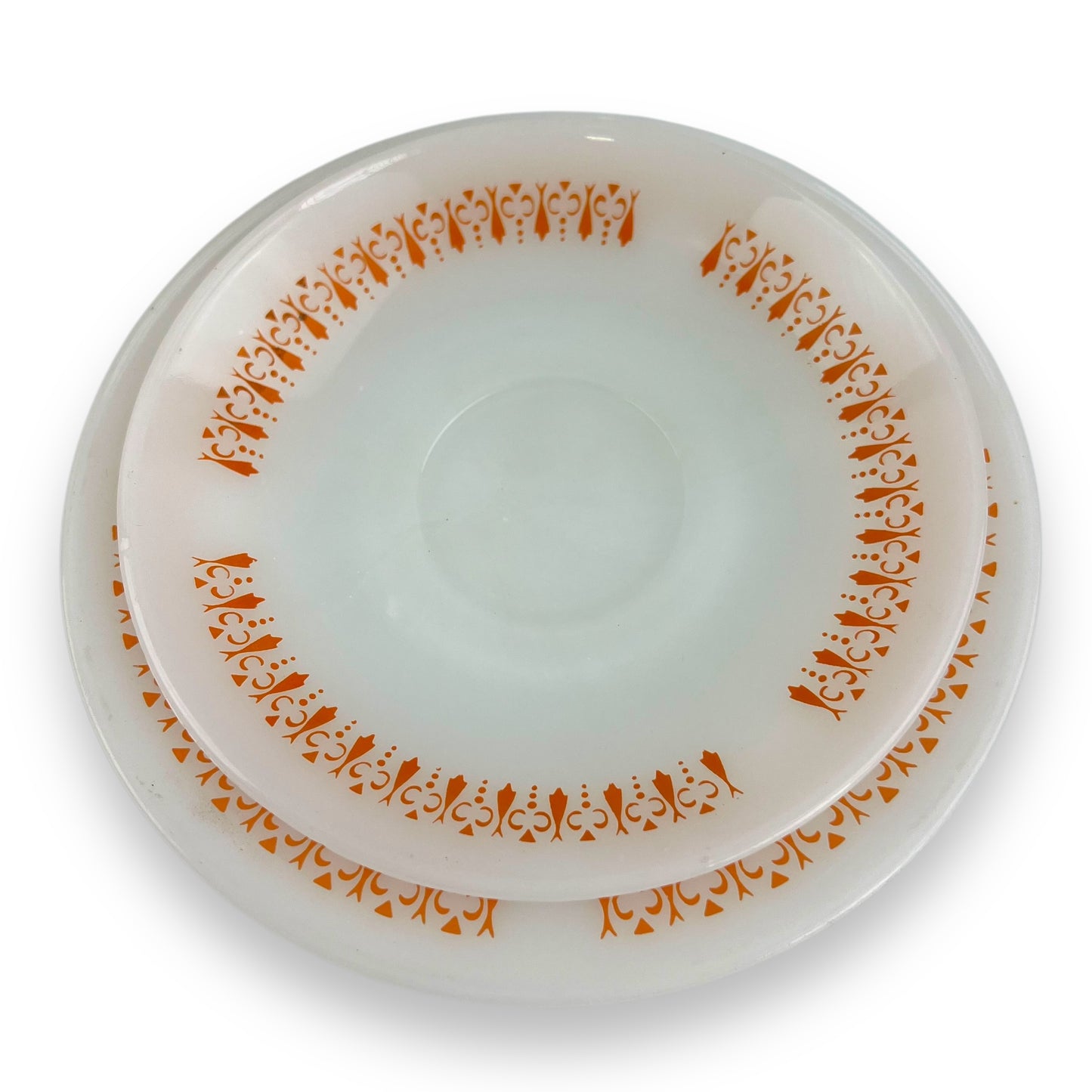 Termo-Rey Orange & white Cup & Plate Trio - Made in Brazil