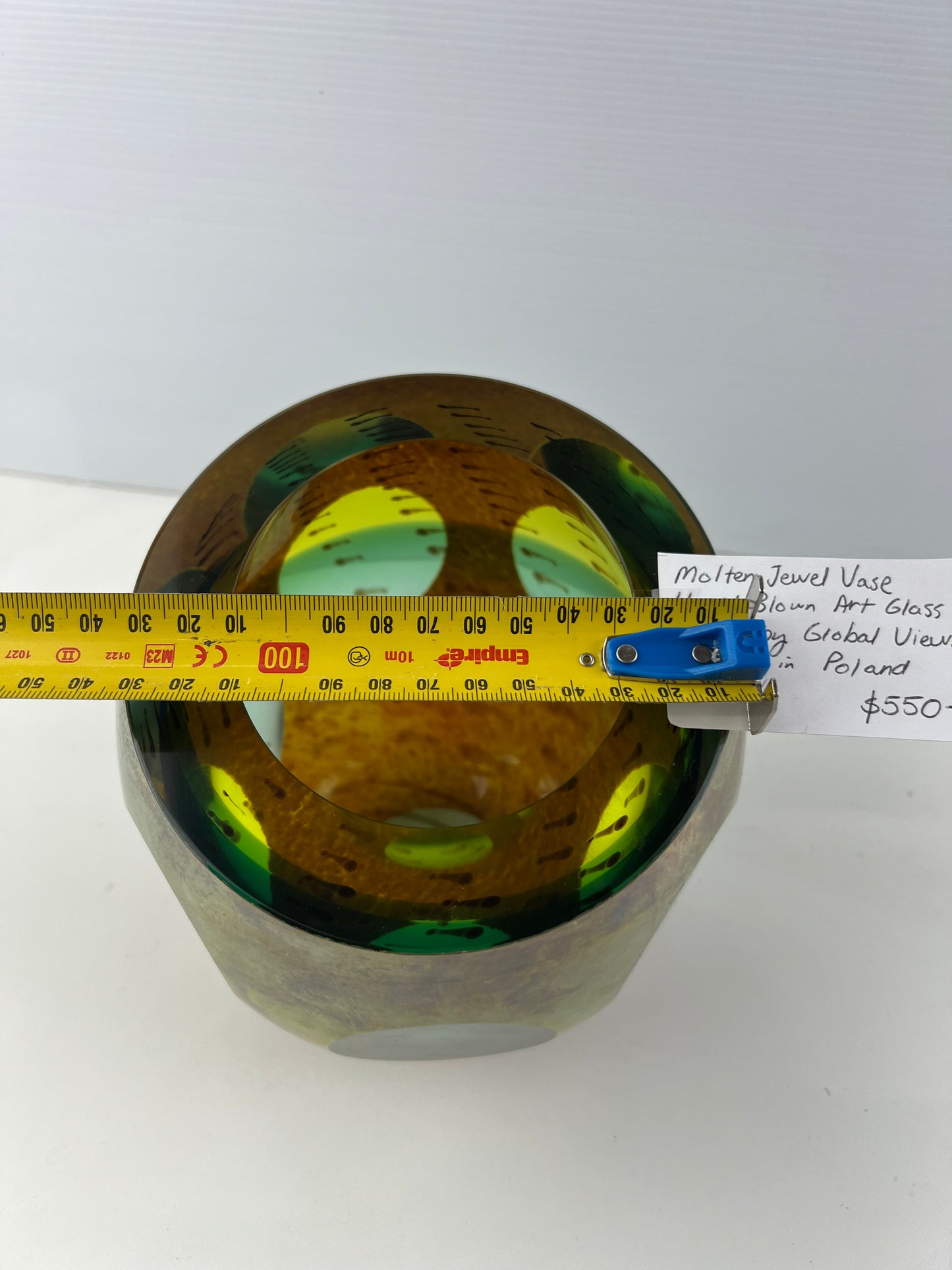 Molten Jewel Vase – Hand Blown Art Glass by Global Views, Made in Poland