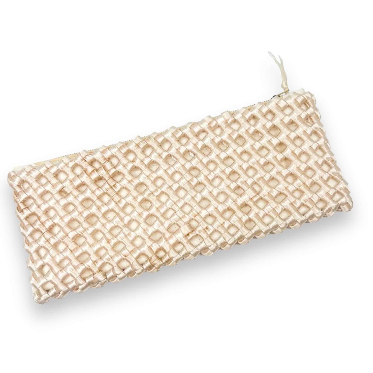 Vintage woven creamy white clutch bag