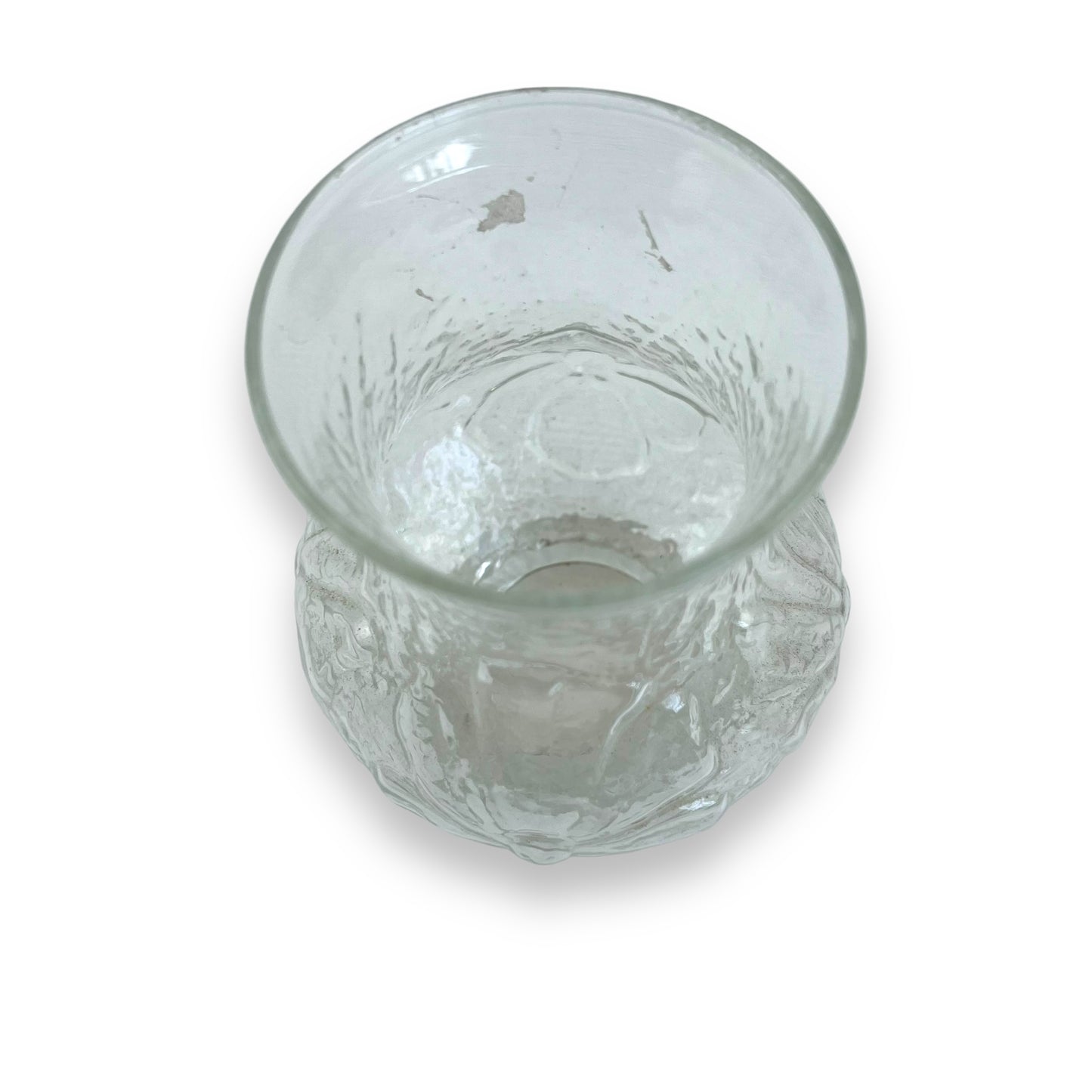 Anchor Hocking Rain Flower Vase Clear Embossed Glass