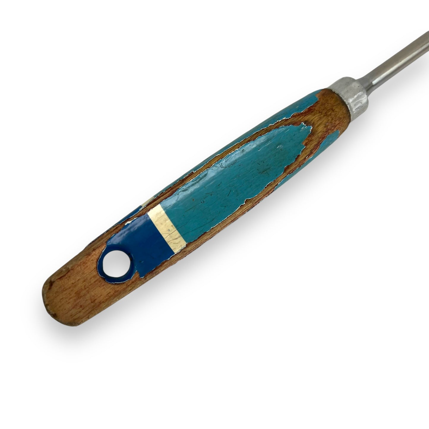 Blue painted Wooden handle spoon