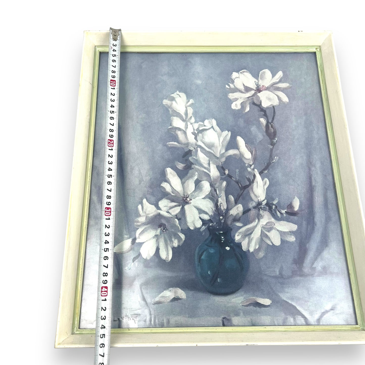 John Lexton white flower print framed