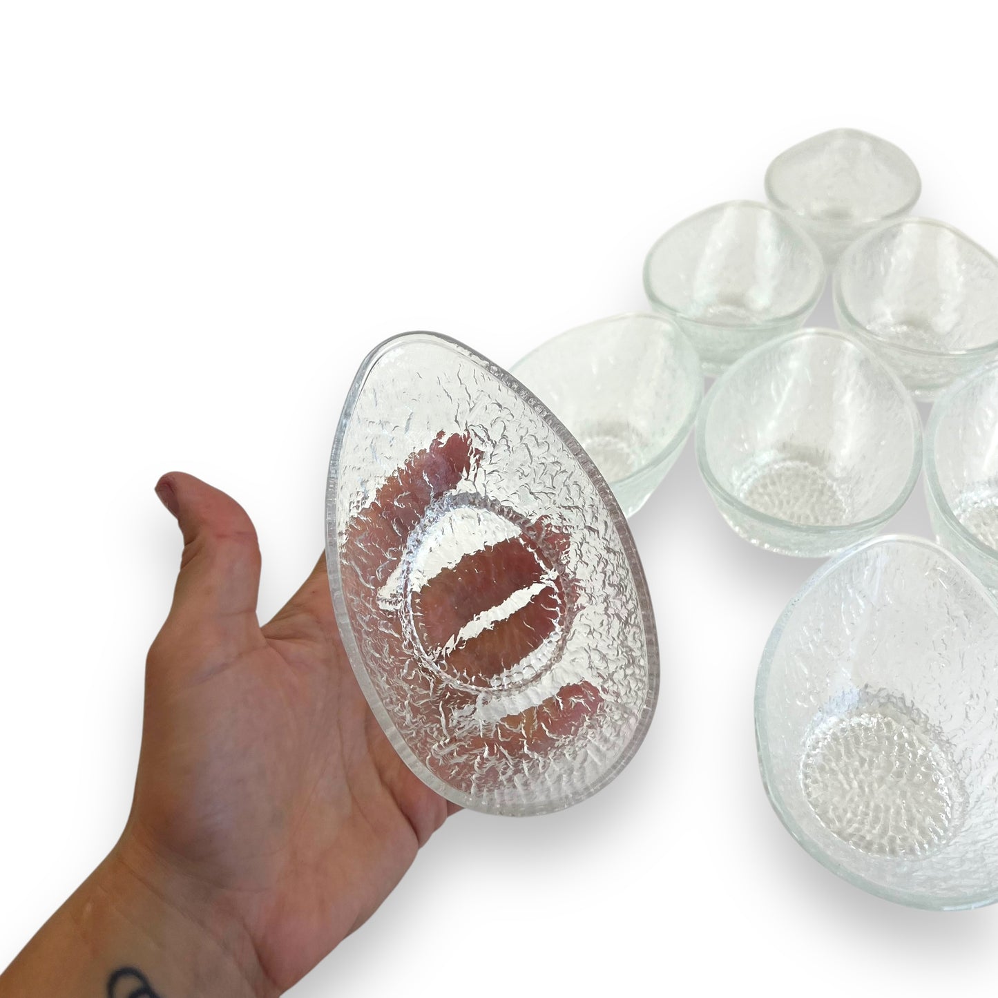 Avocado Shape Glass Bowl Set x8