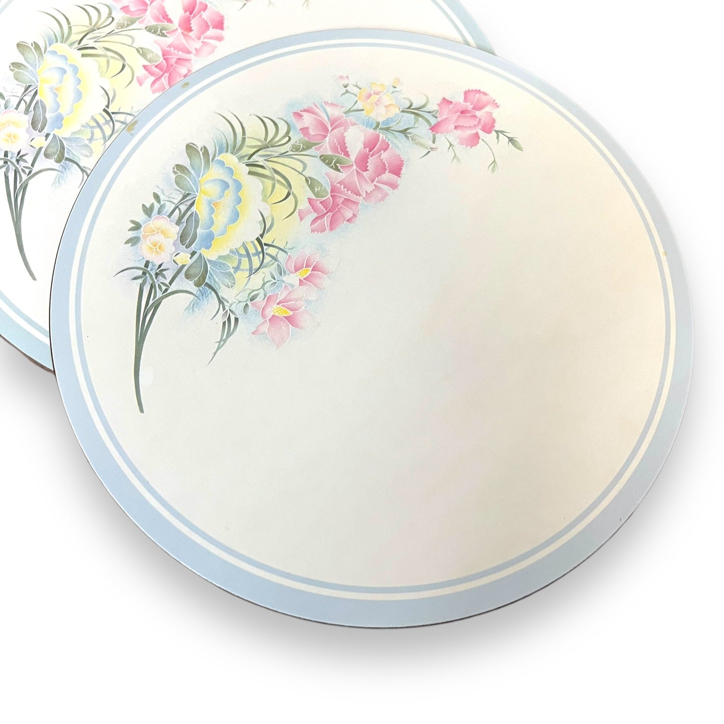 Set of 6 Vintage Floral Placemats - Pastel Flower Design