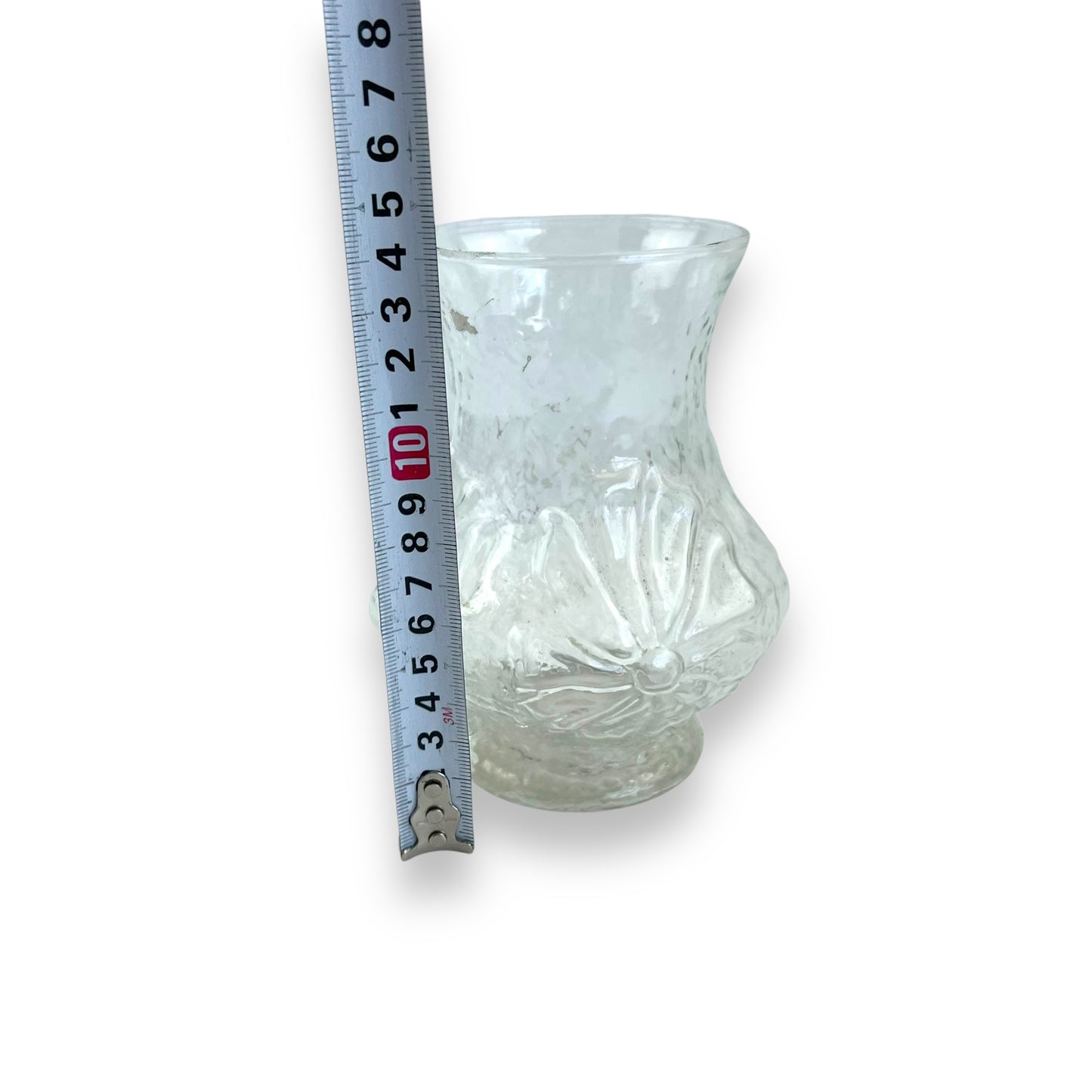 Anchor Hocking Rain Flower Vase Clear Embossed Glass