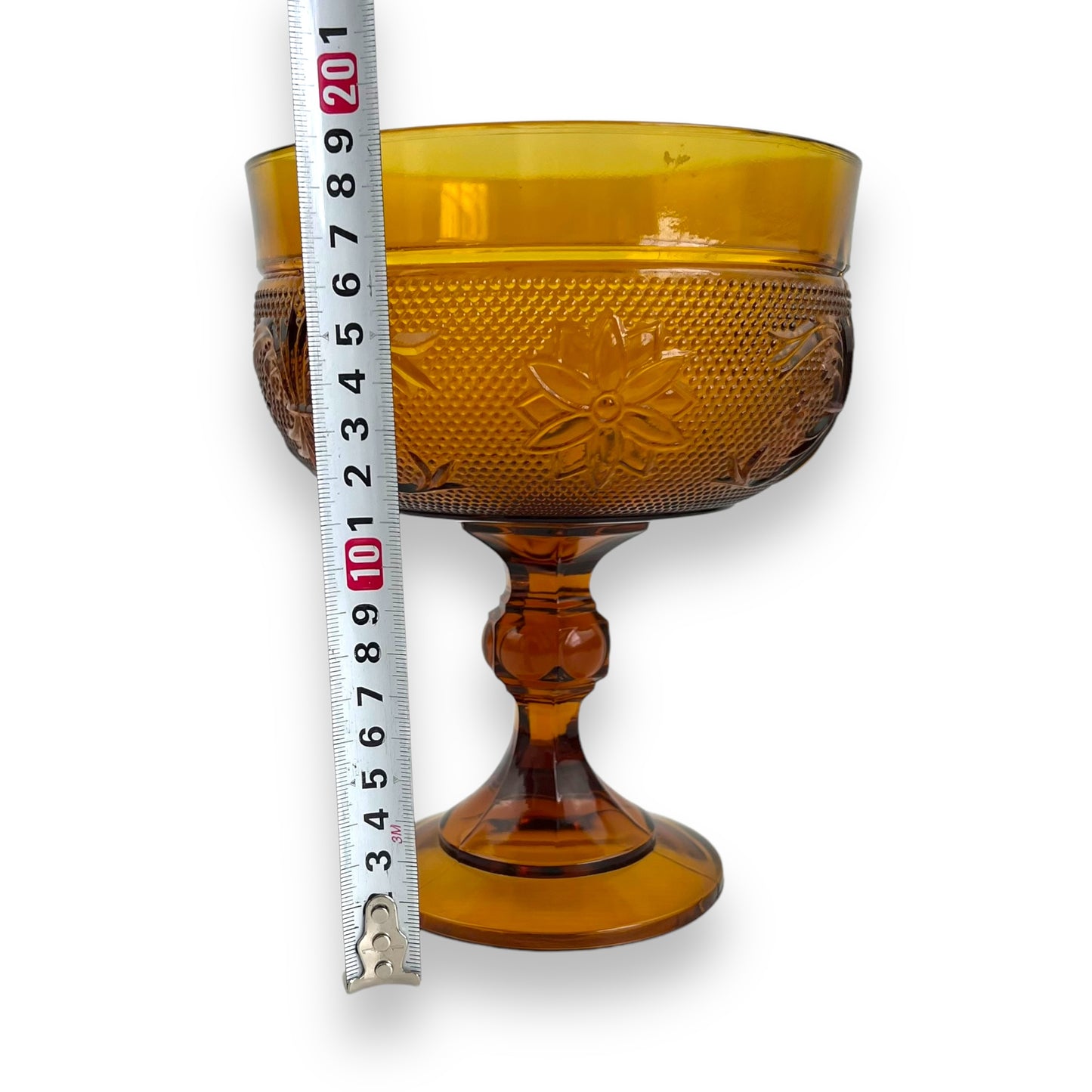 Amber Glass Tiara compote Sandwich pattern