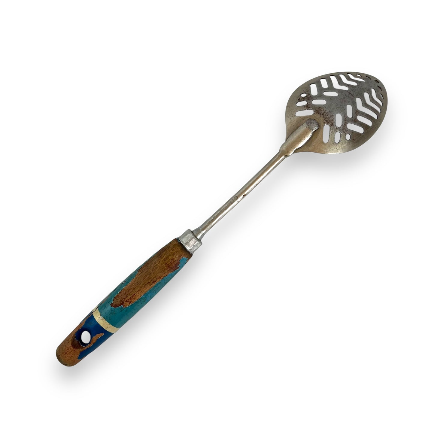 Blue painted Wooden handle spoon