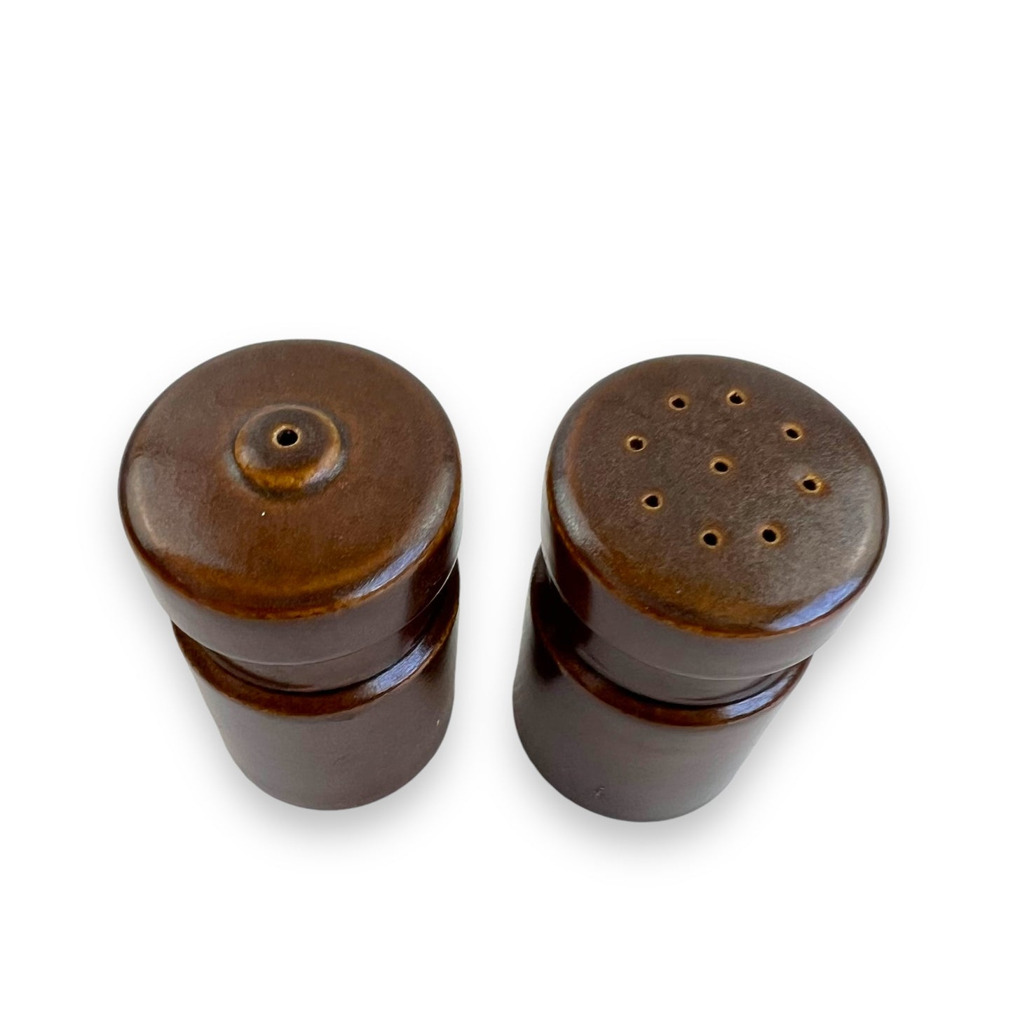 Stoneware Salt & Pepper Shakers – Brown Glazed Ceramic