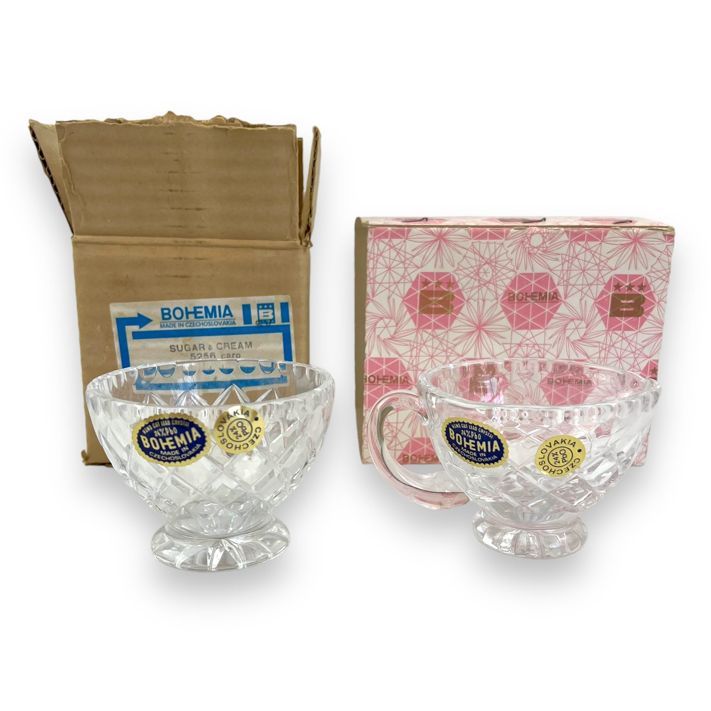 Bohemia Crystal Sugar and Cream Set – Made in Czechoslovakia