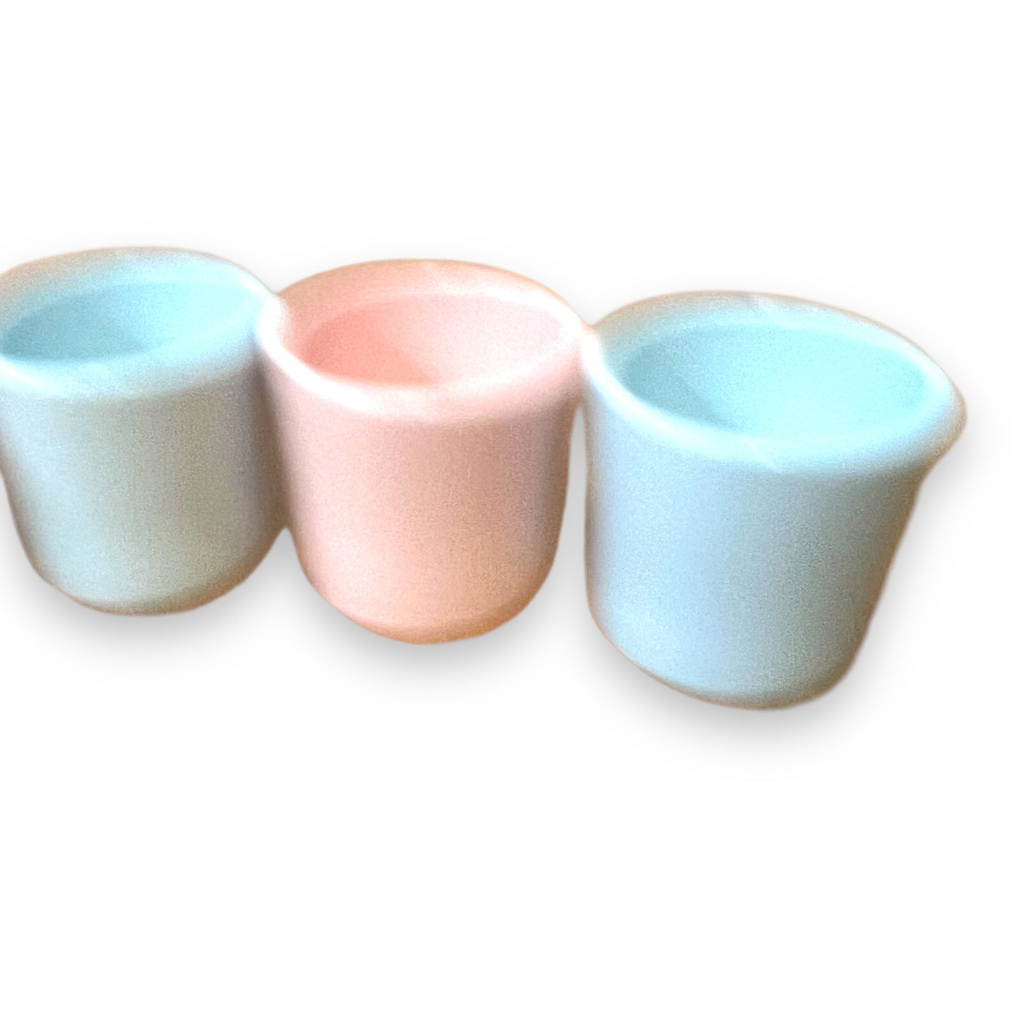 Set of 4 Pastel Stoneware Ramekin cups by Ceramica - Pink & Blue