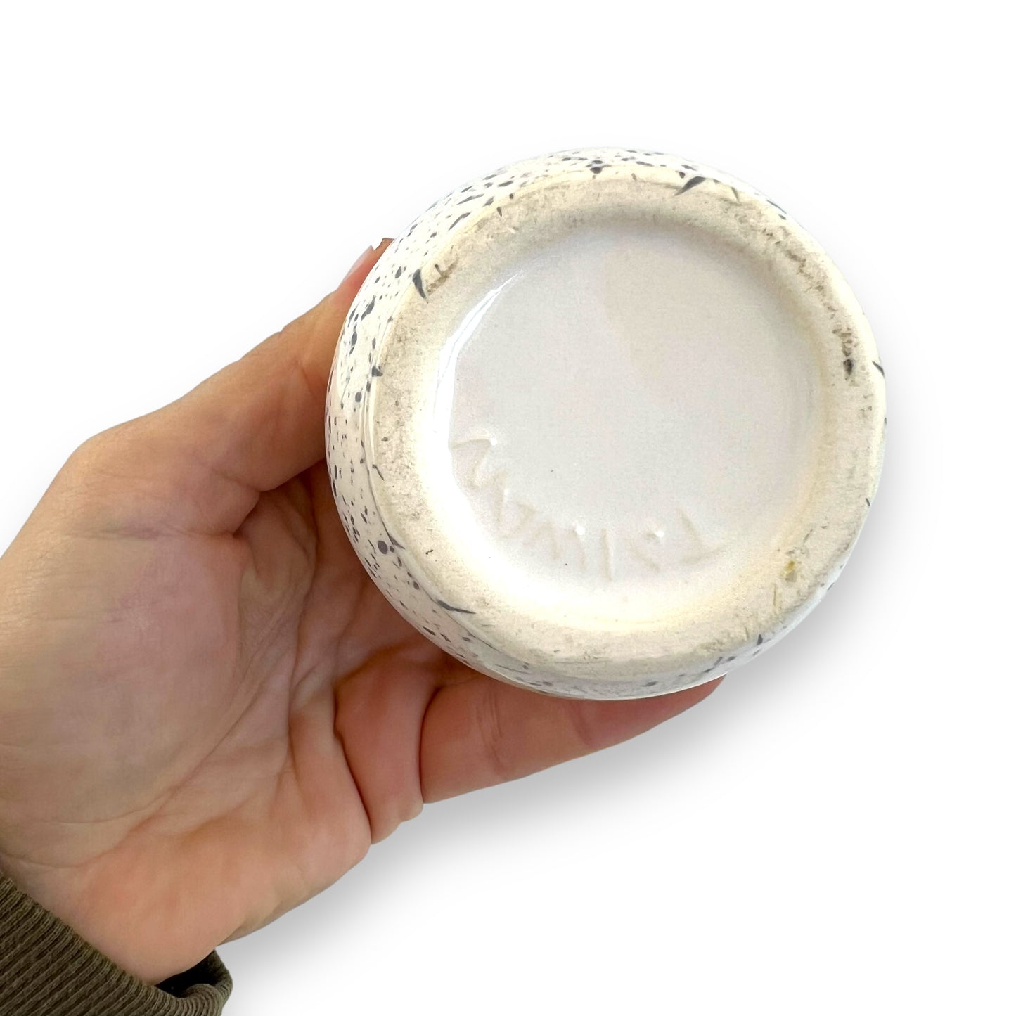 Sugar pot and creamer speckled set with love heart plate