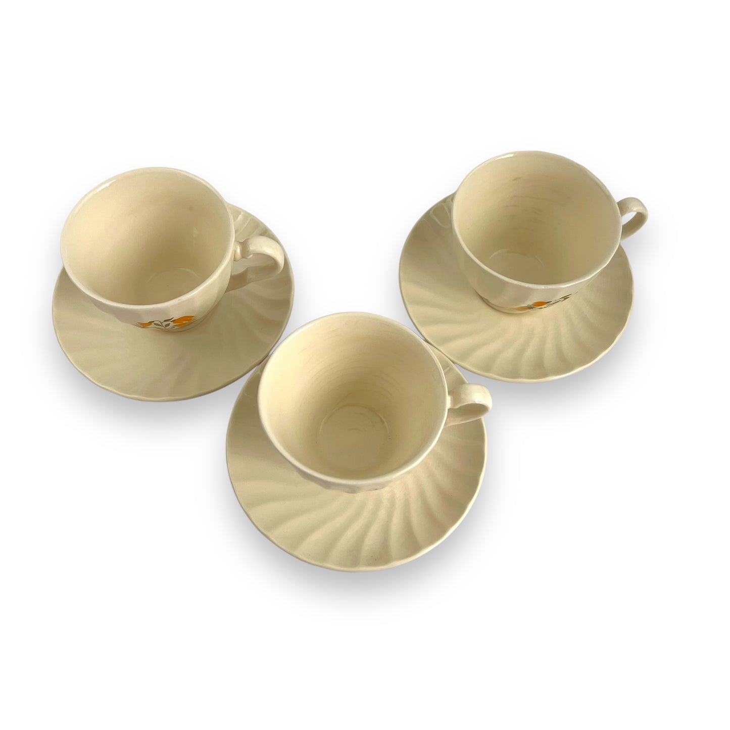 Orange flower teacup & saucer