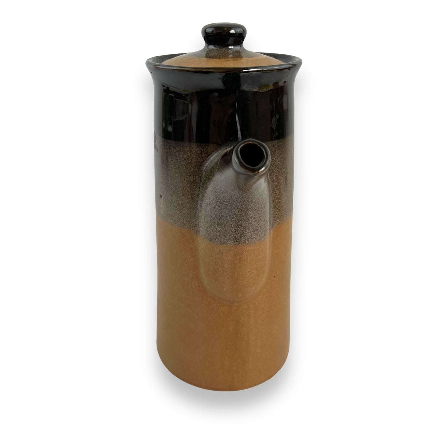 Large brown stripe teapot