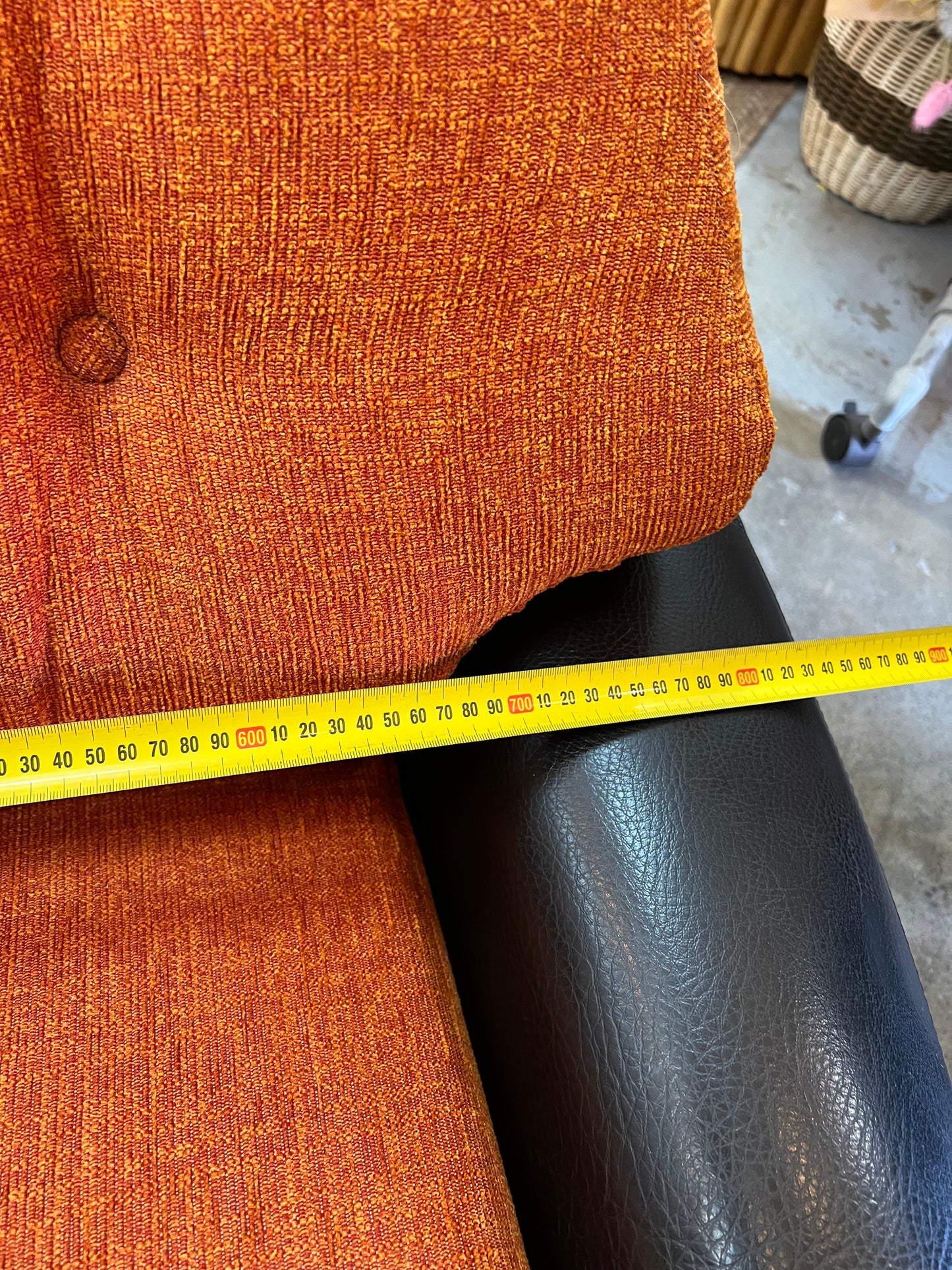 #1 Danish Deluxe Trina Single Lounge Chair Orange and Black