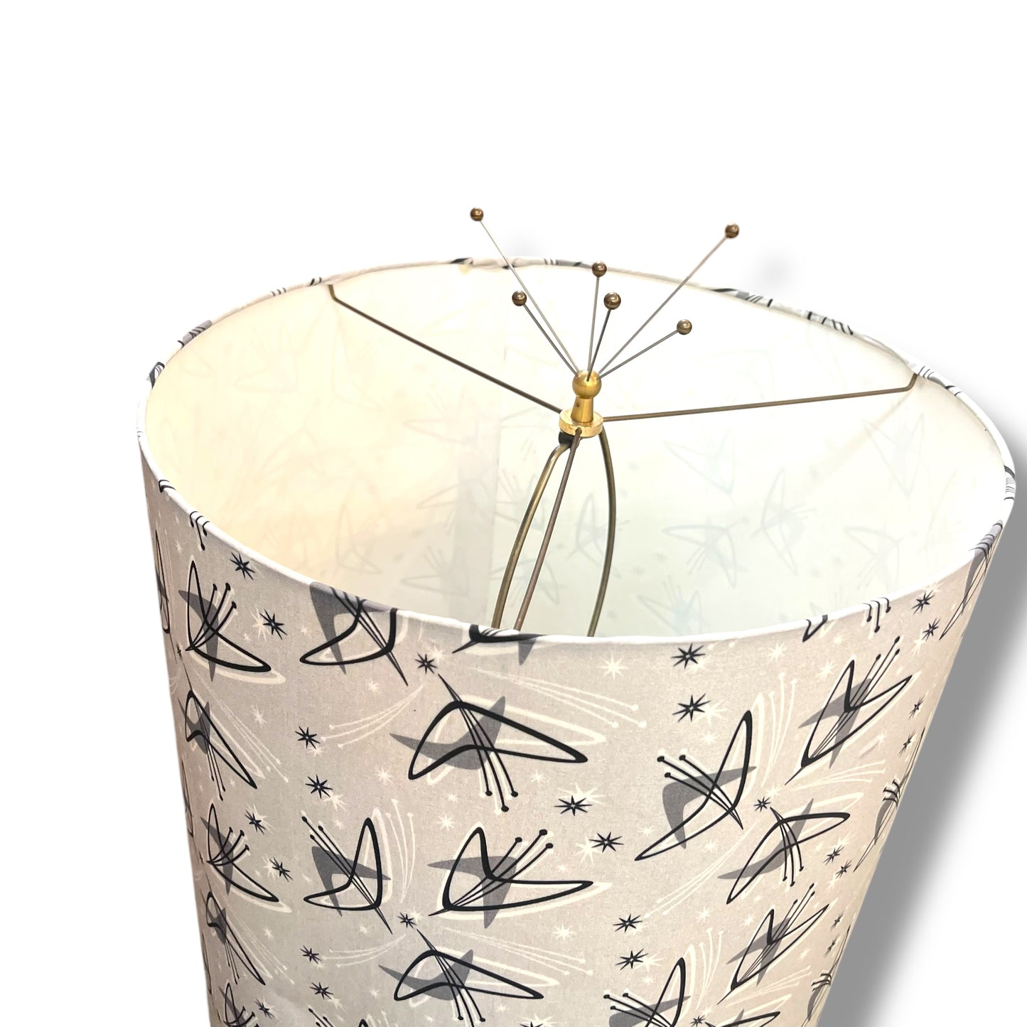 Atomic Floor Lamp with Built-In Table & Atomic Print Shade
