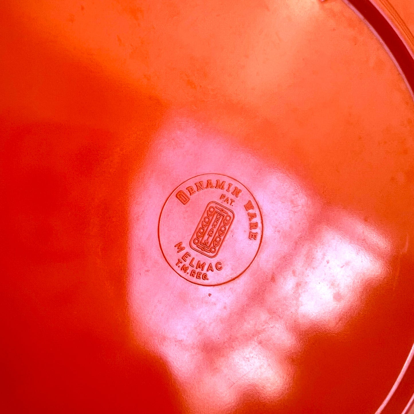 Orange Plastic Melamine Plate Set of 2