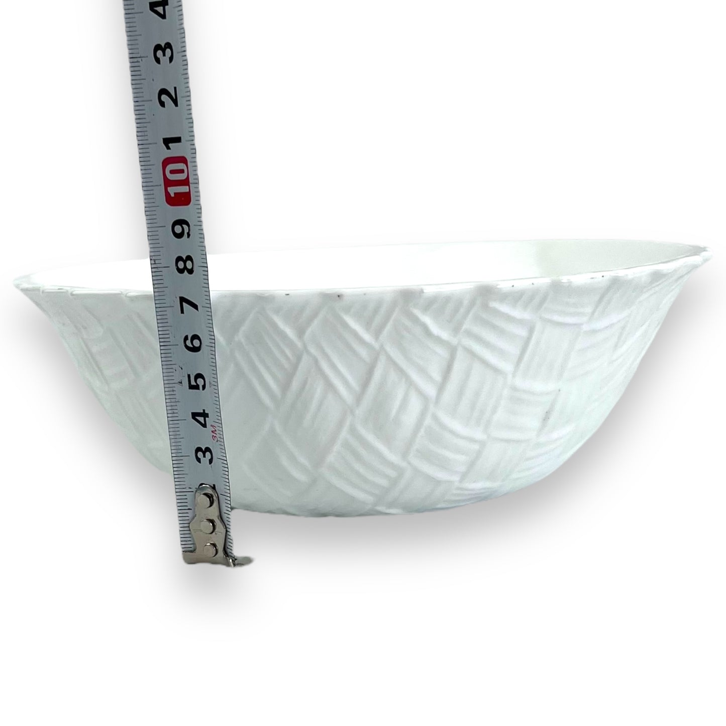 White Basket Pattern Glass Bowl