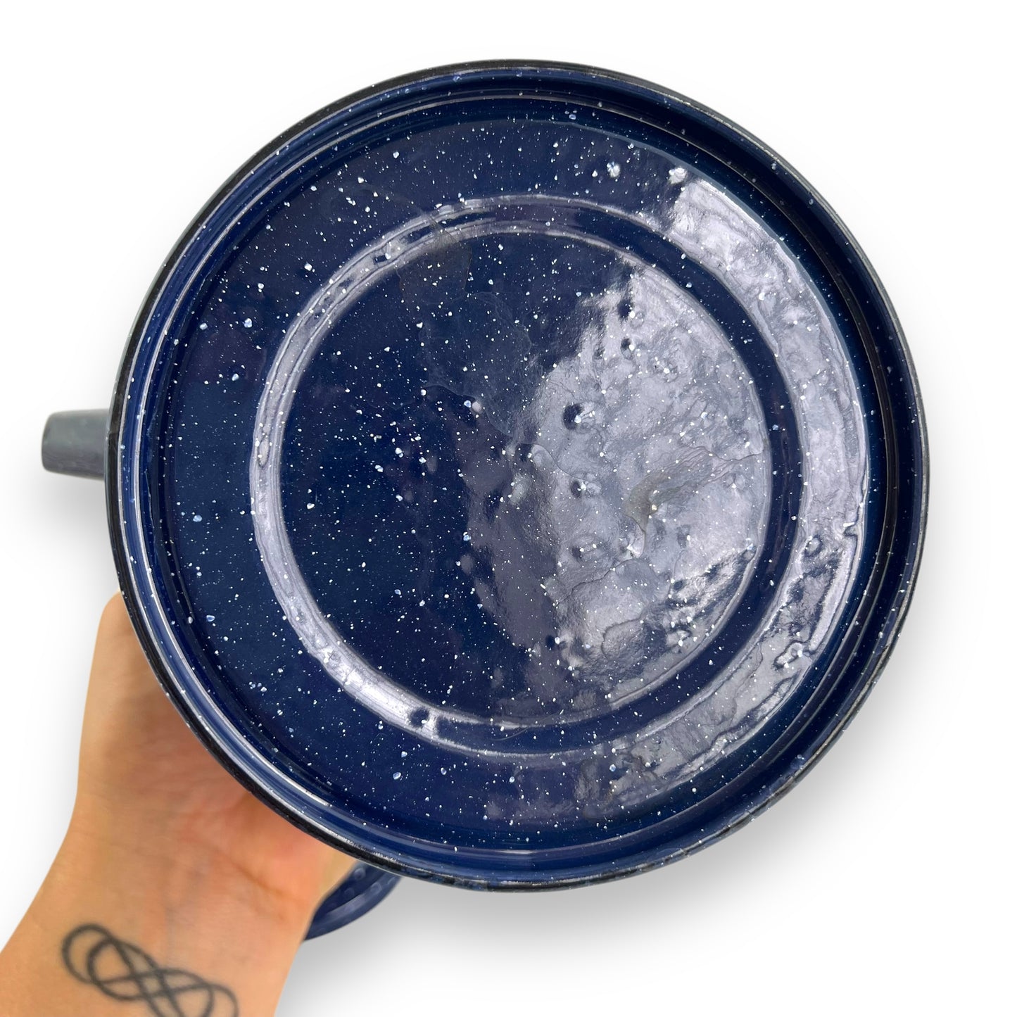 Blue Speckled Enamel Coffee Pot