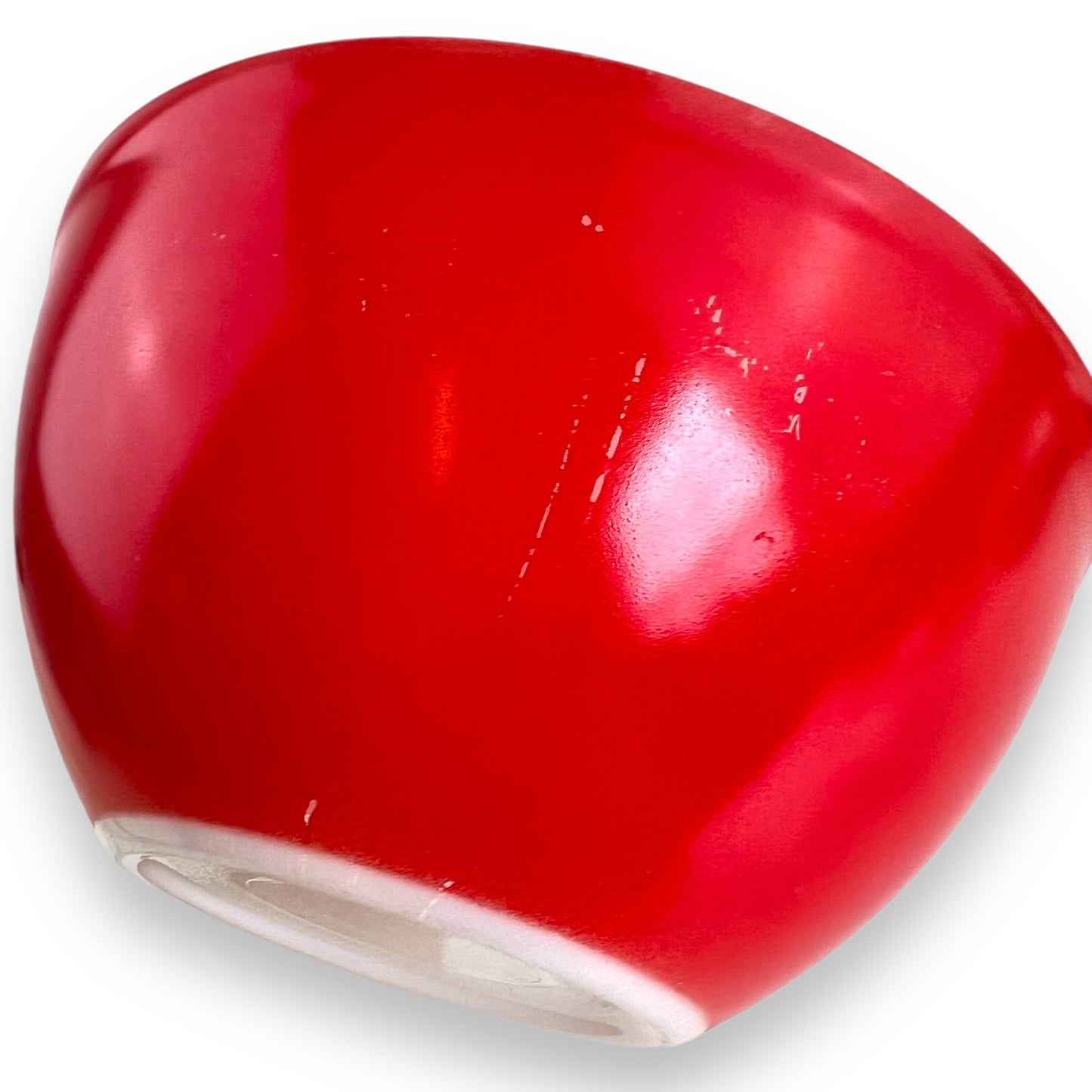 Red Glass Mixing Bowl