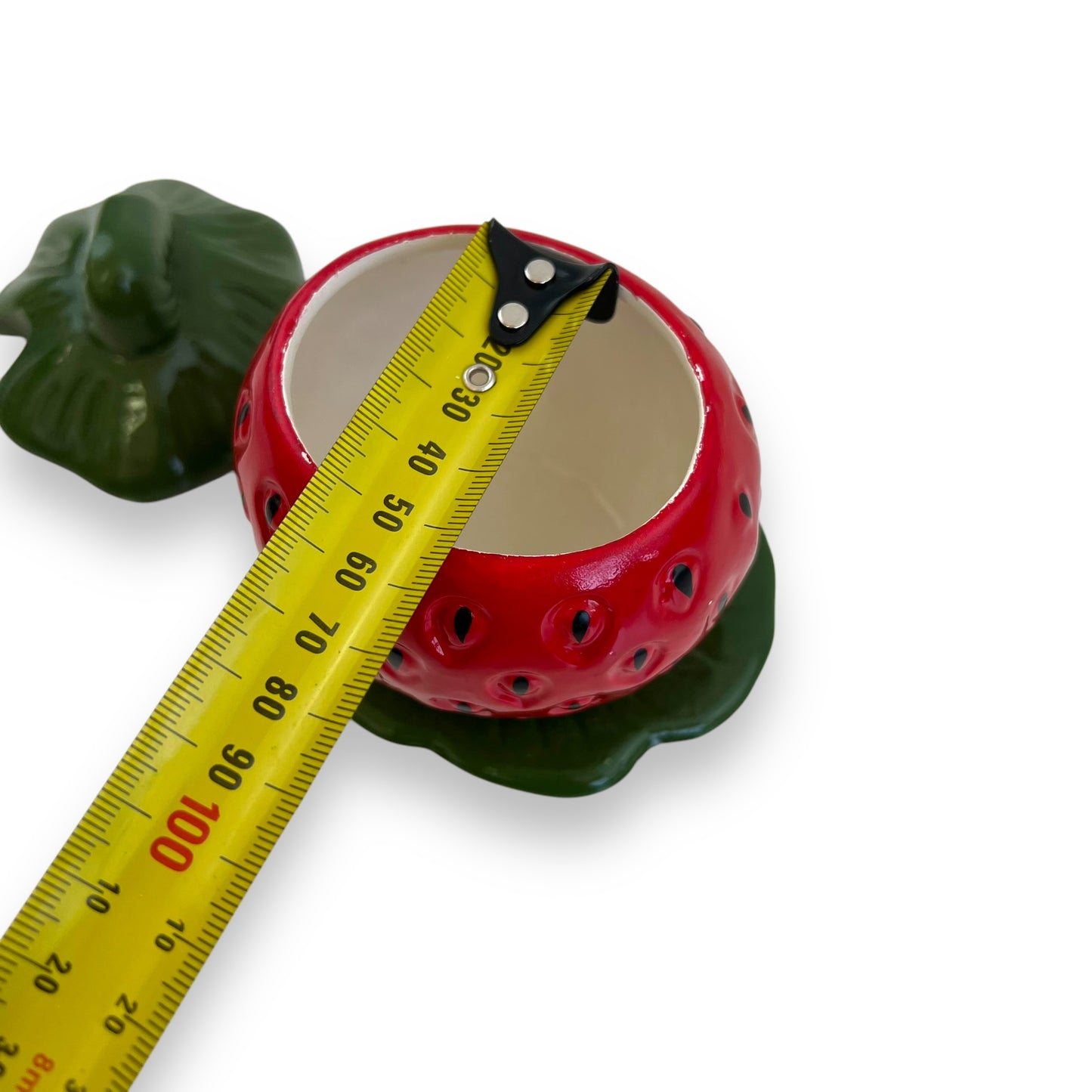 Strawberry sugar pot with lid