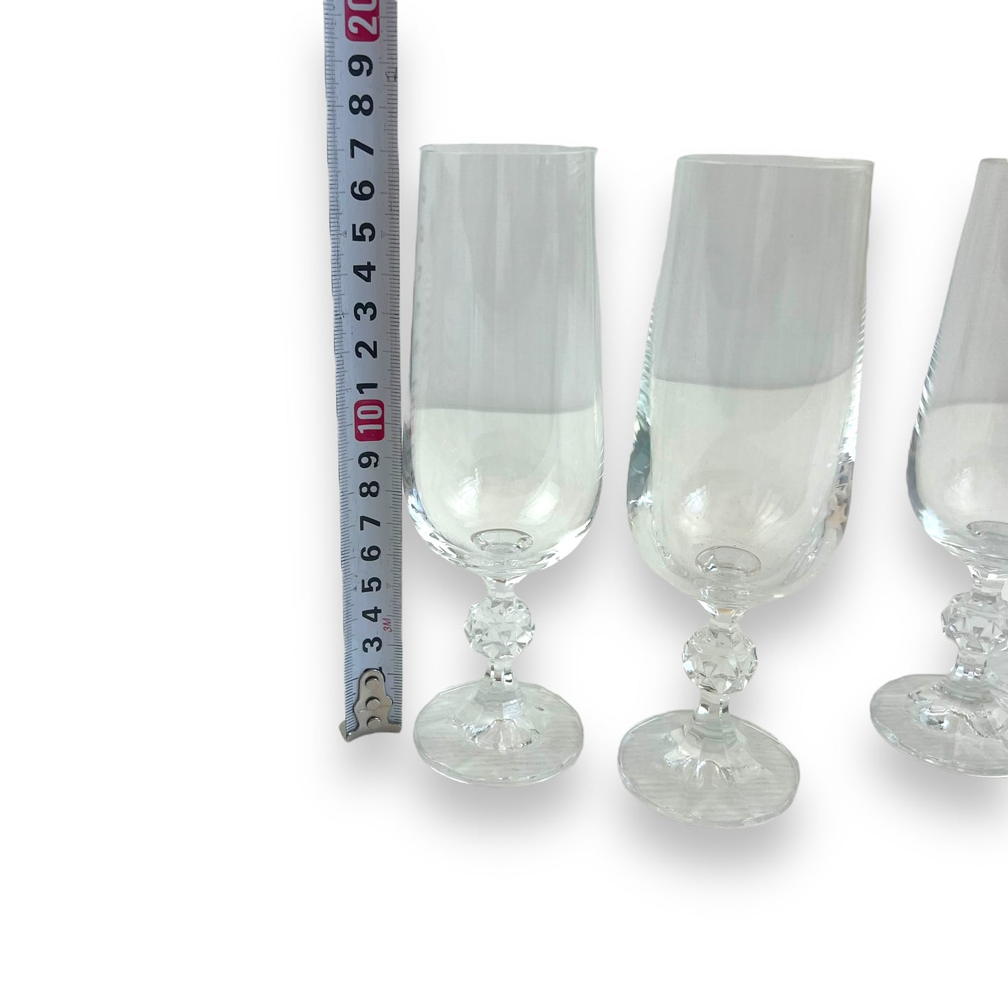 Bohemia Crystal Claudia Champagne Flutes Crystal Glasses Made in Czechoslovakia