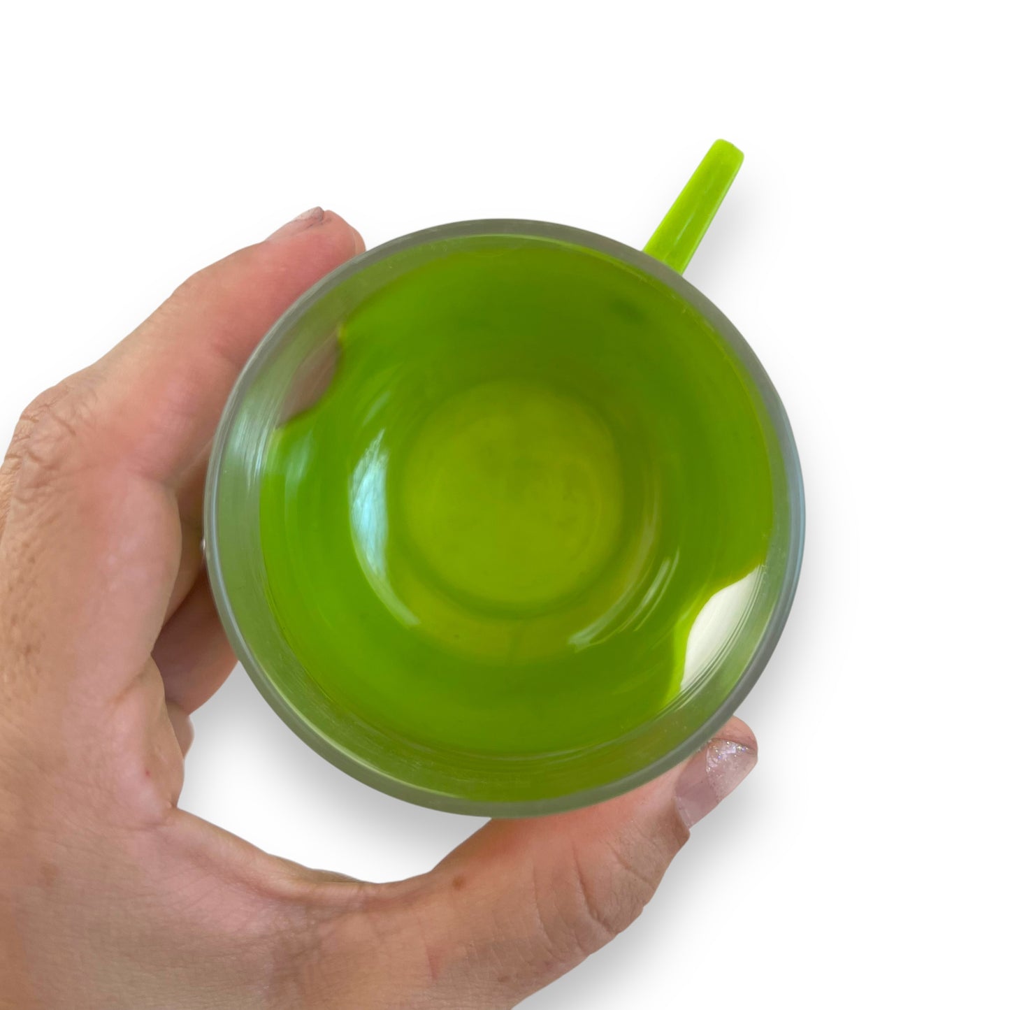 Dutch Glass Cups with Bright Colour Plastic Holders - Made in Holland - 5 Colourful Retro Mugs
