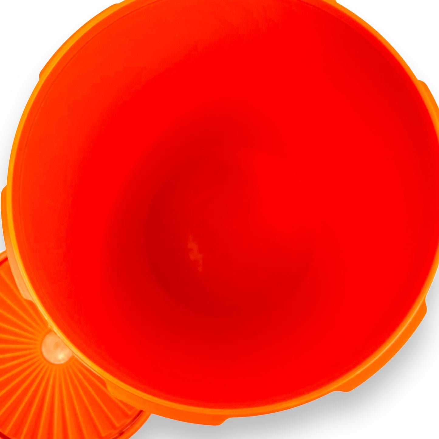 Orange Tupperware Cylinder Storage Container