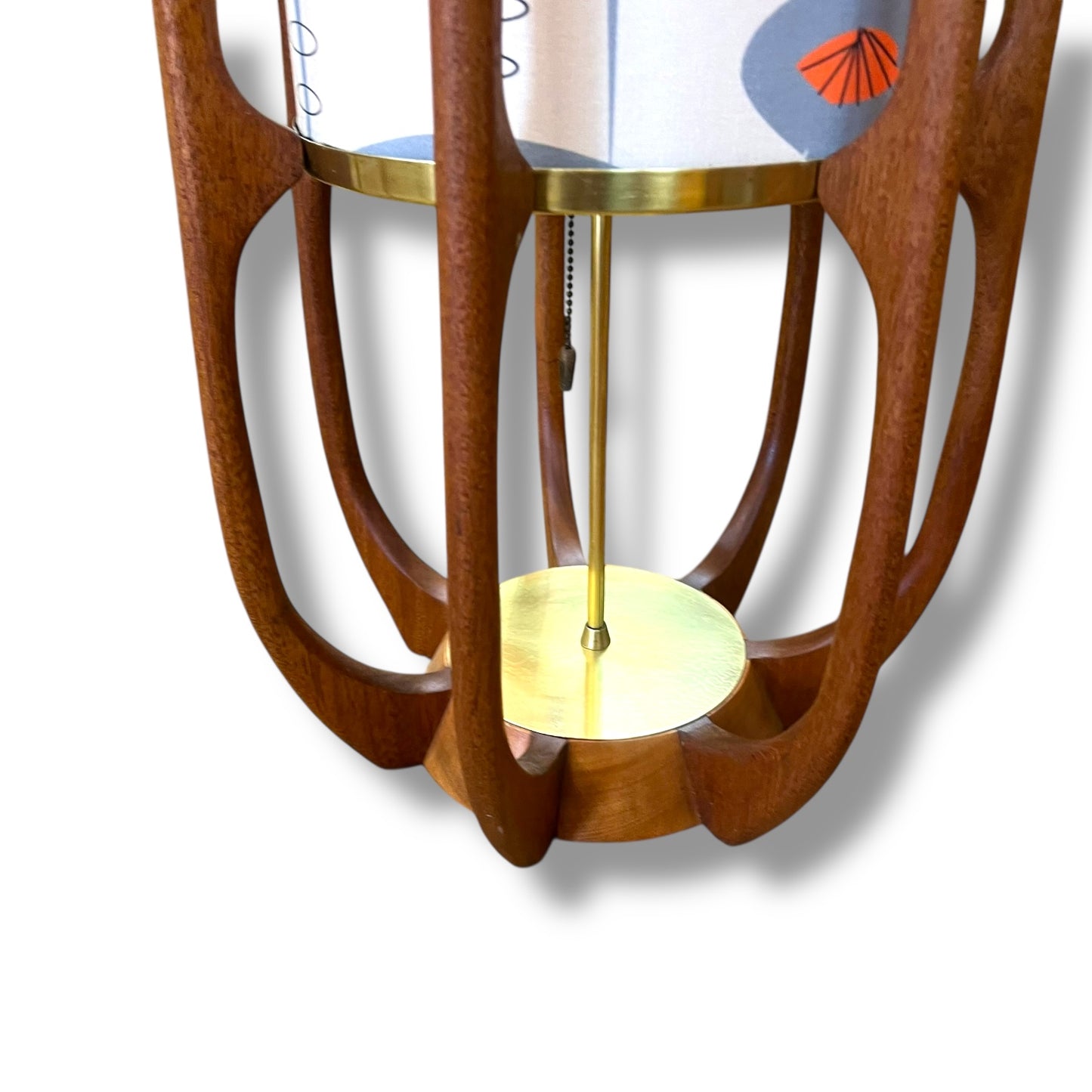 Arthur Jacobs for Modeline Model 635 Mid-Century Sculptured Walnut & Brass Lamp