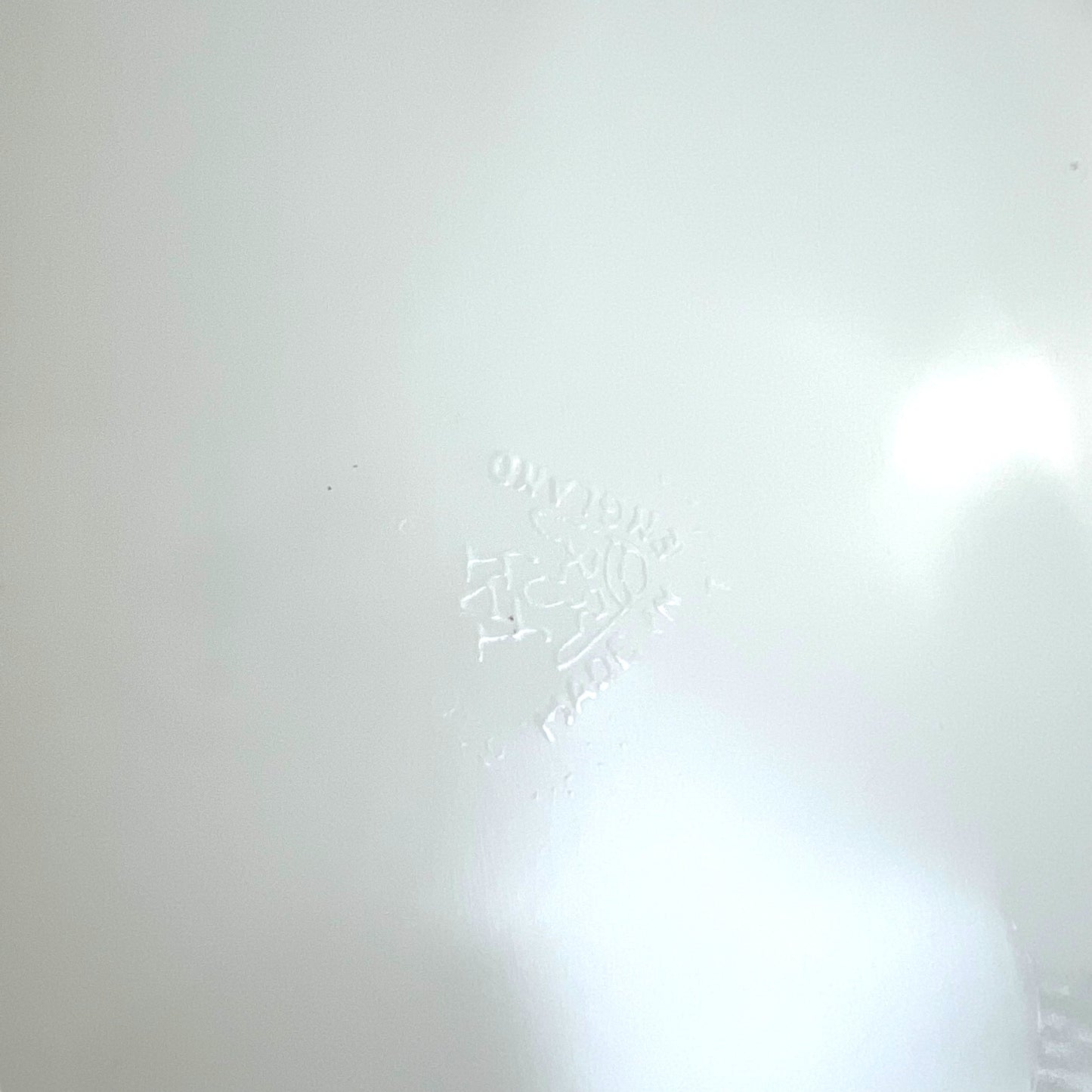 Orange Flower White Milk Glass Oval Plate