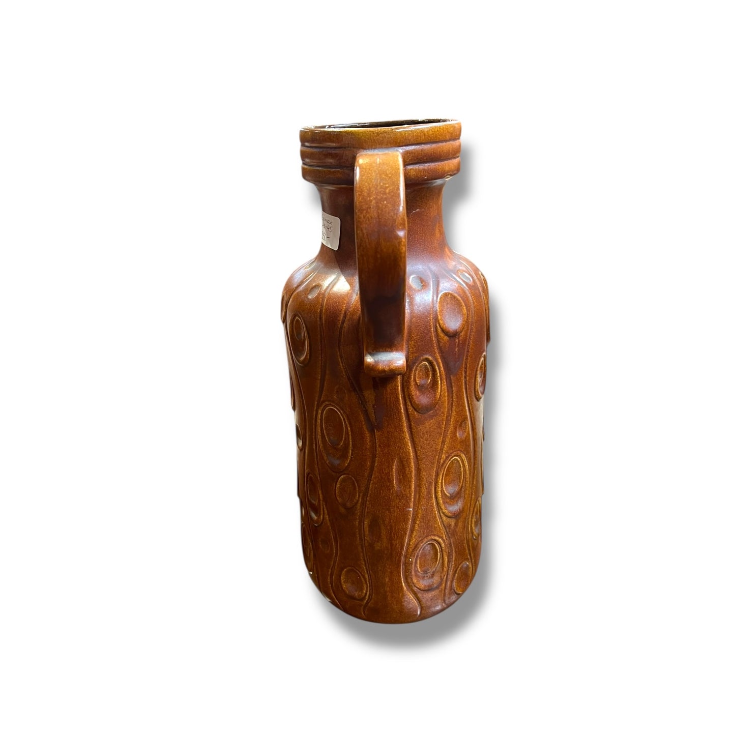 West German Scheurich 488-45 Vase — Mid-Century, Caramel Brown
