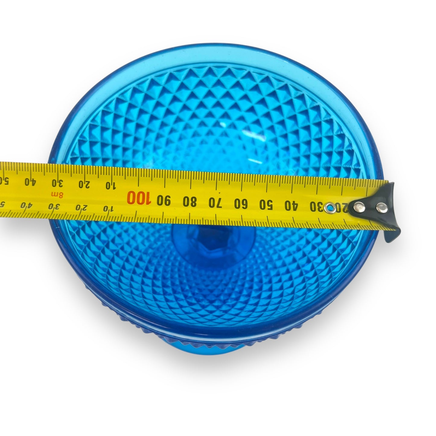 Blue Pressed Glass Compote Dish on Pedestal Base