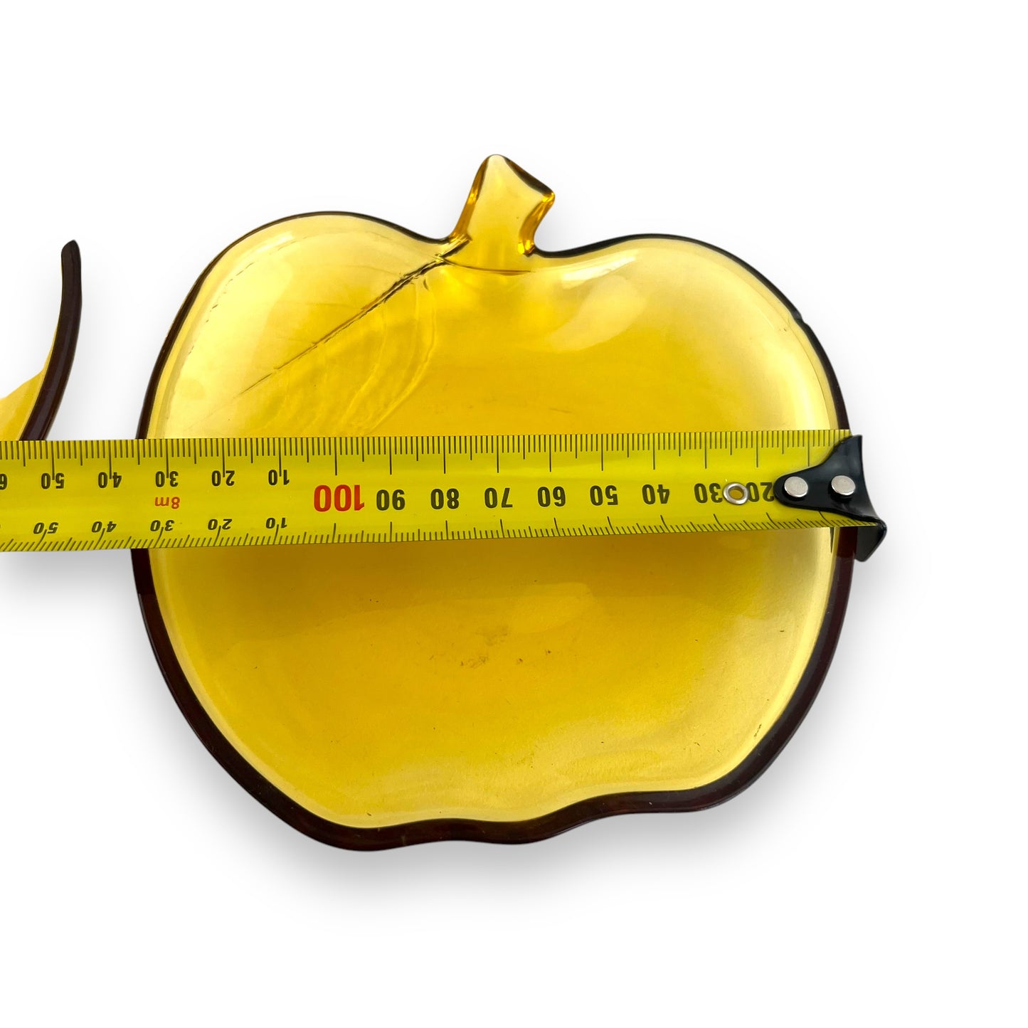 Set of 3 Vintage Amber Glass Apple Dishes