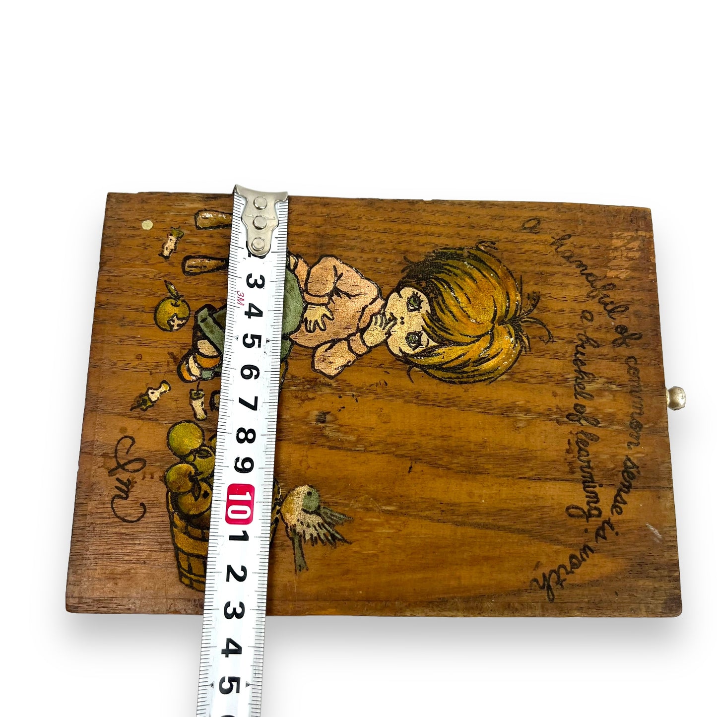 Double sided wooden art girl & squirrel