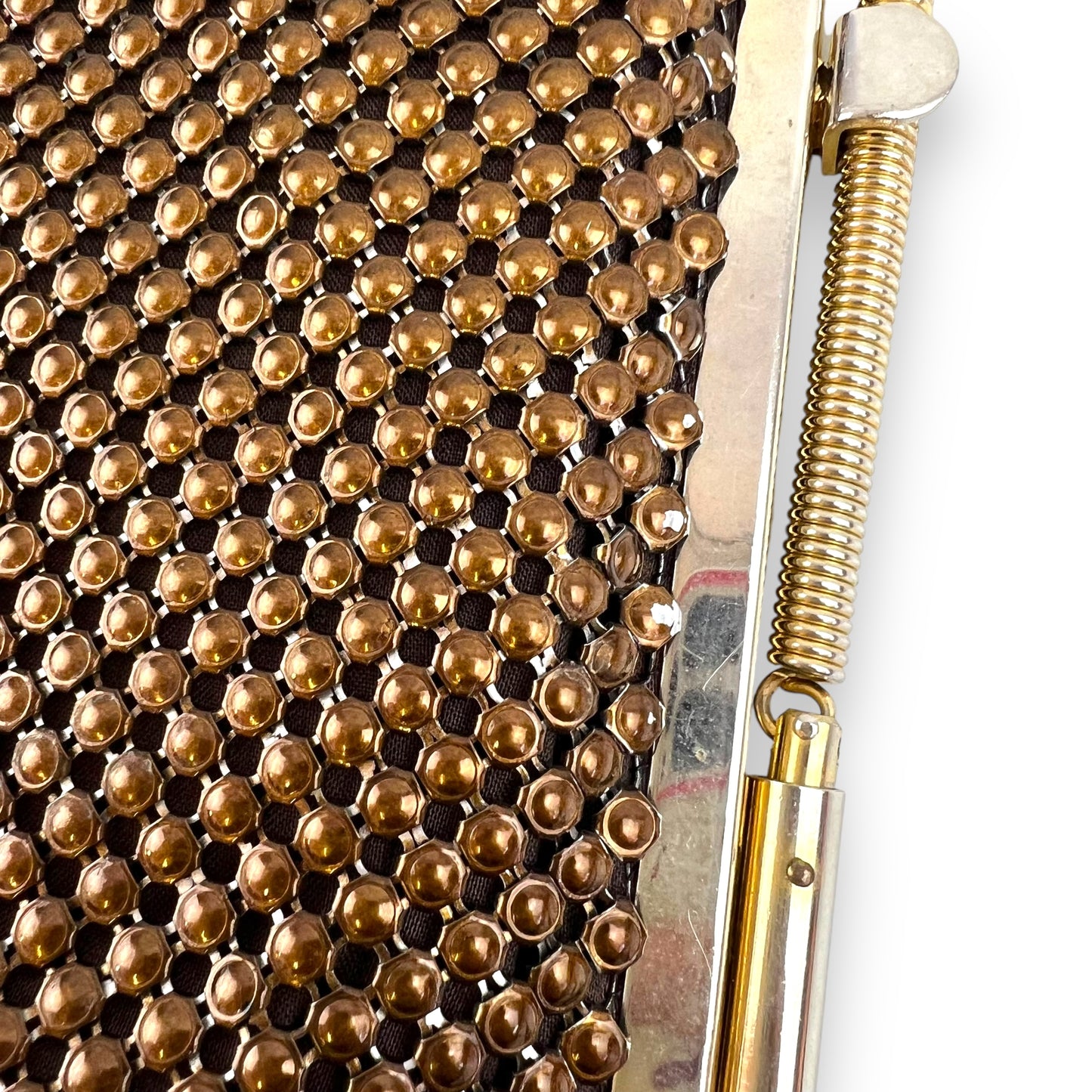 Bronze Mesh Evening Bag with Chain Handle
