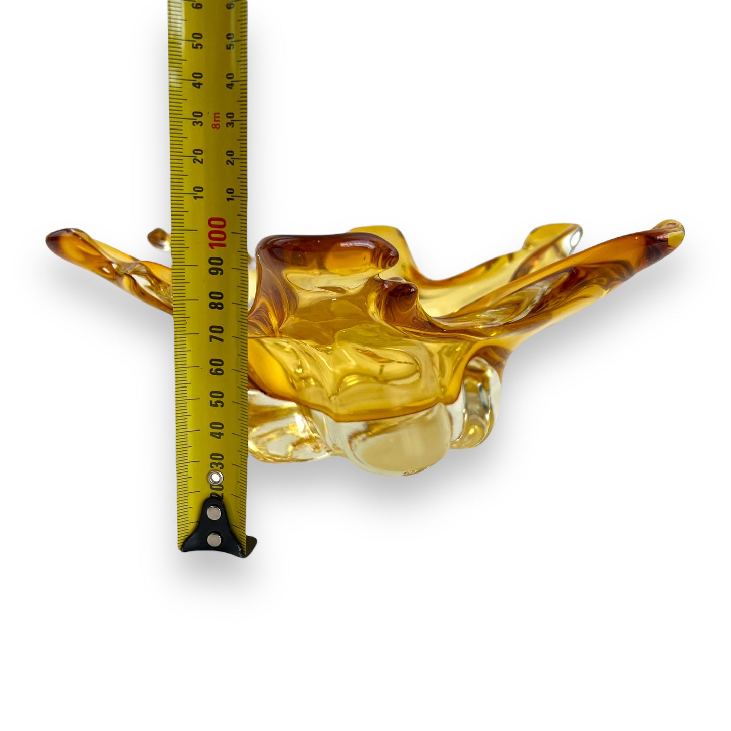 Amberina Honey Yellow 6 Point Glass Dish – Mid Century Art Glass (Made in Japan)