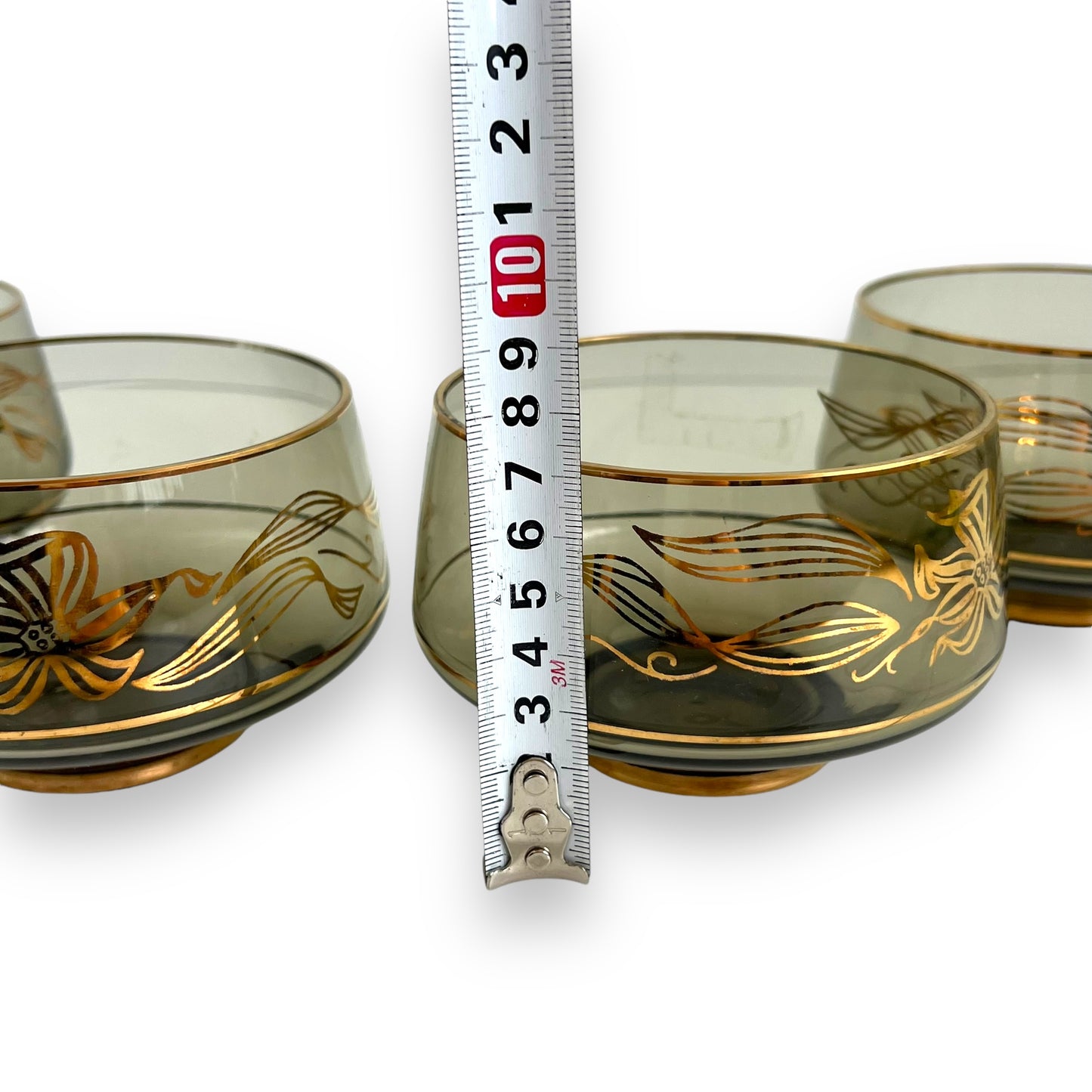 Bohemia Black & Gold Glass Dessert Bowl Set of 4