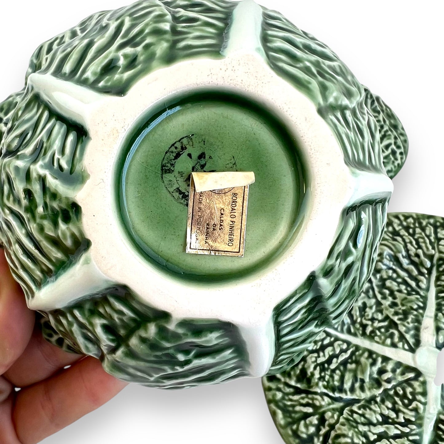 Bordallo Pinheiro Cabbage Ware condiments dish & Plate