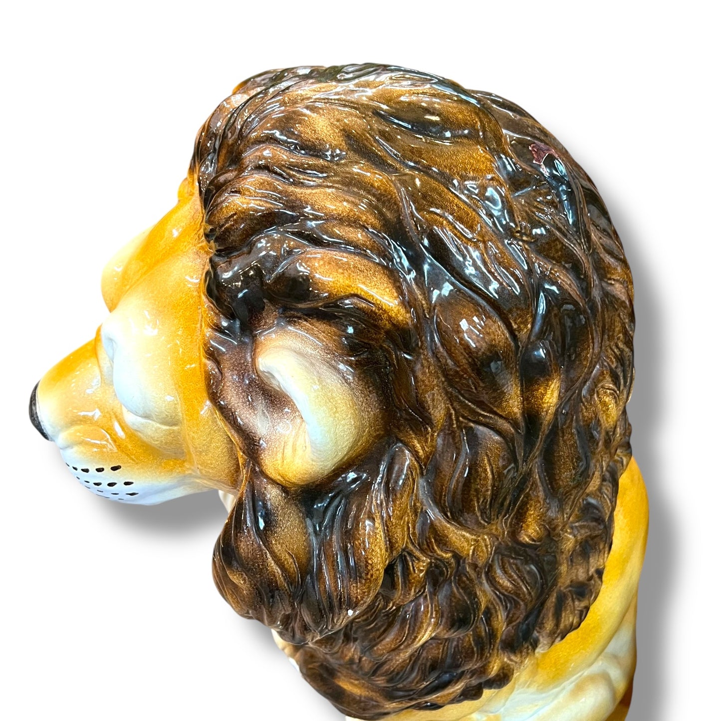 Italian Ceramic Lion Statue – 90cm Tall